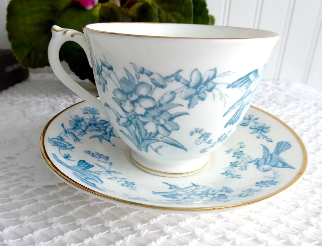 George Jones Blue Bird Cup And Saucer Swansea Rare 1920s Blue Transfer