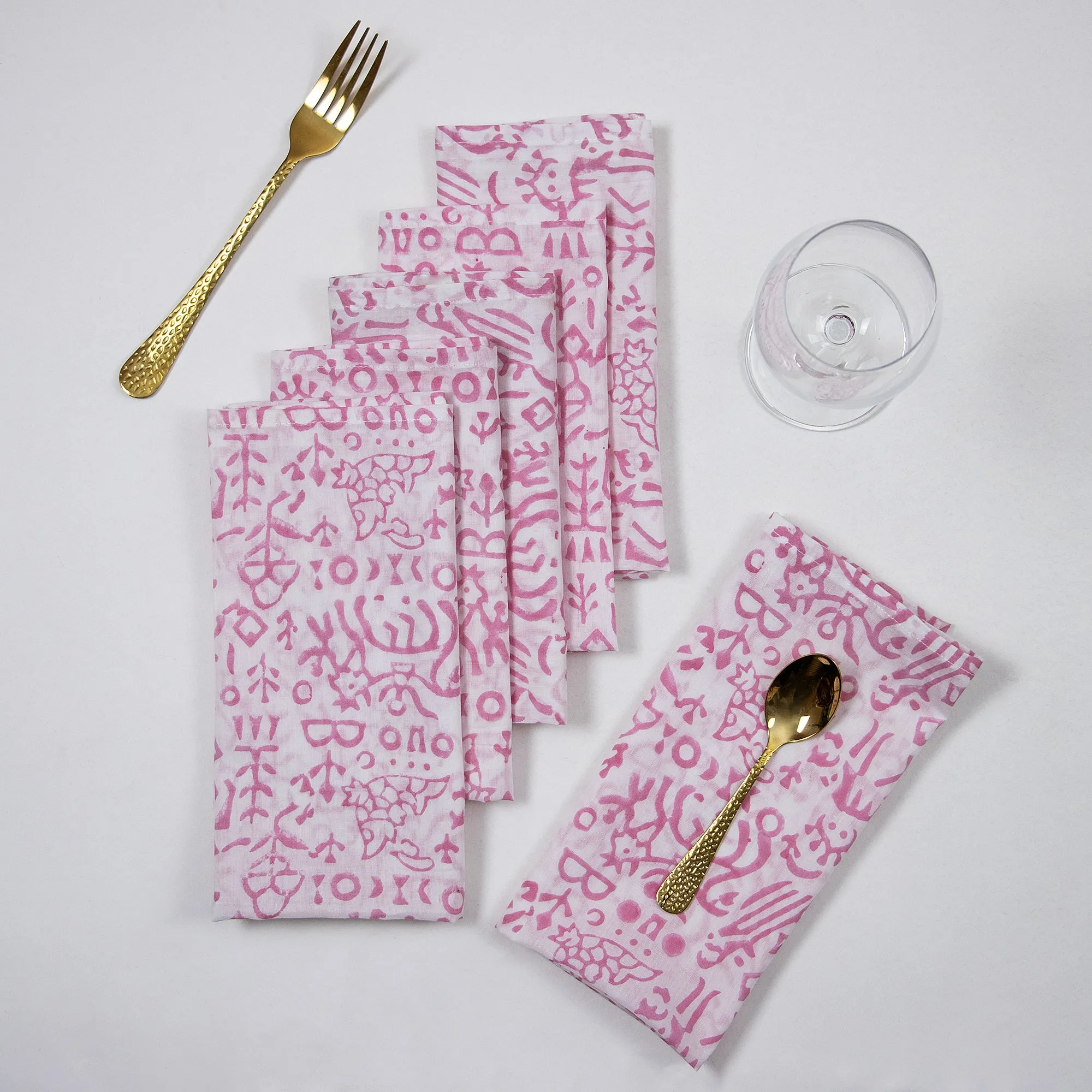 Hand Block Napkins Printed Beautiful Cotton Reusable Cloth Napkins