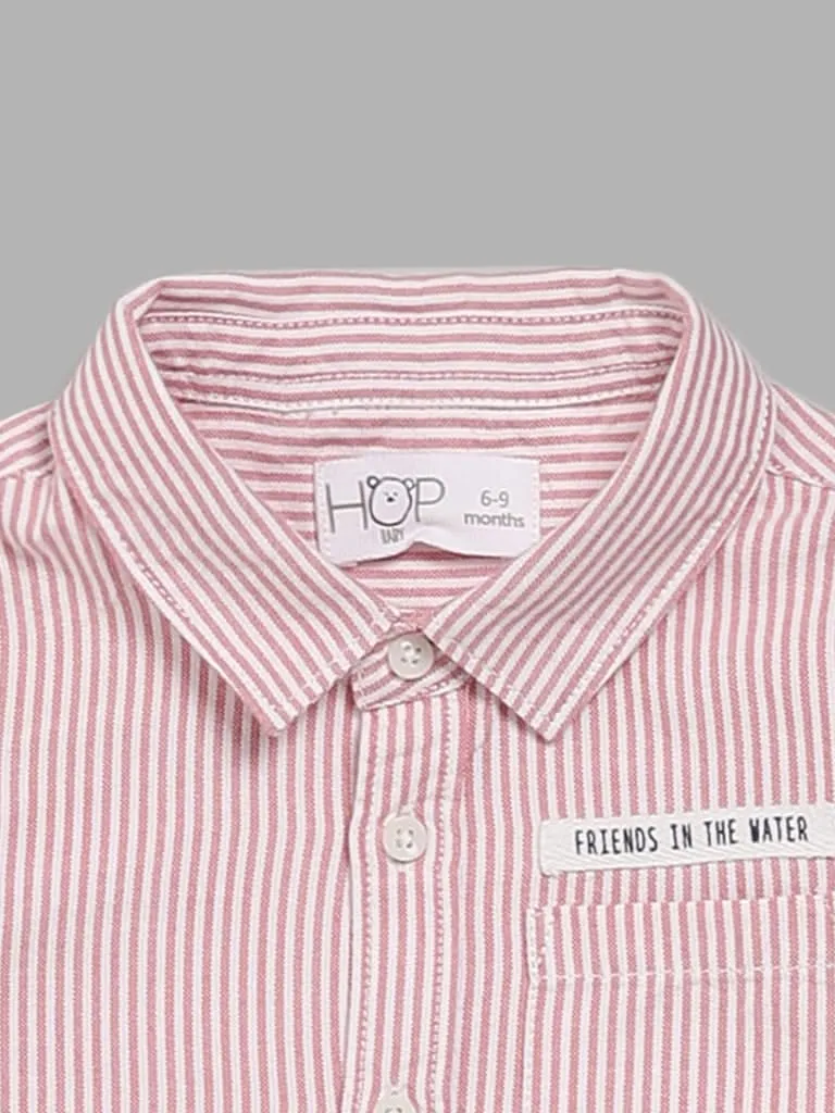 HOP Baby Striped Pink Shirt