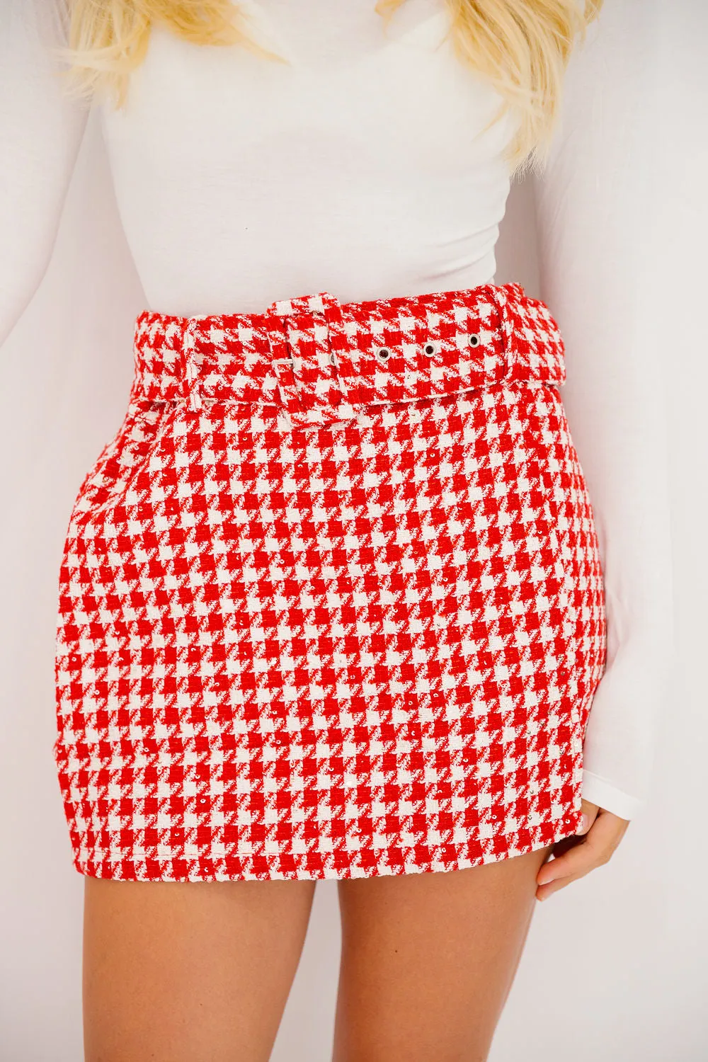 HOUNDSTOOTH HOLIDAY SKIRTS