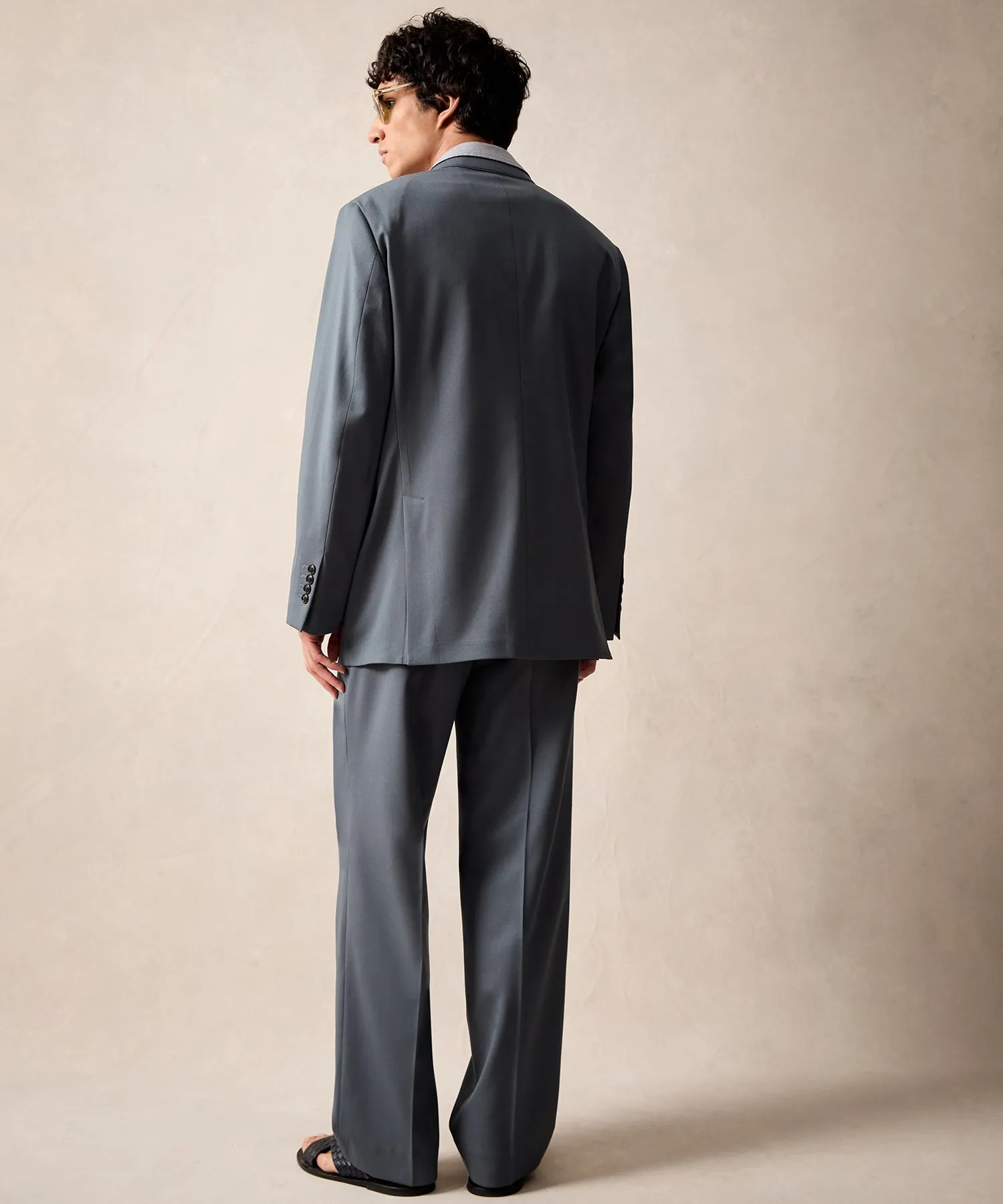 Italian Gabardine Wythe Suit in Steel Blue