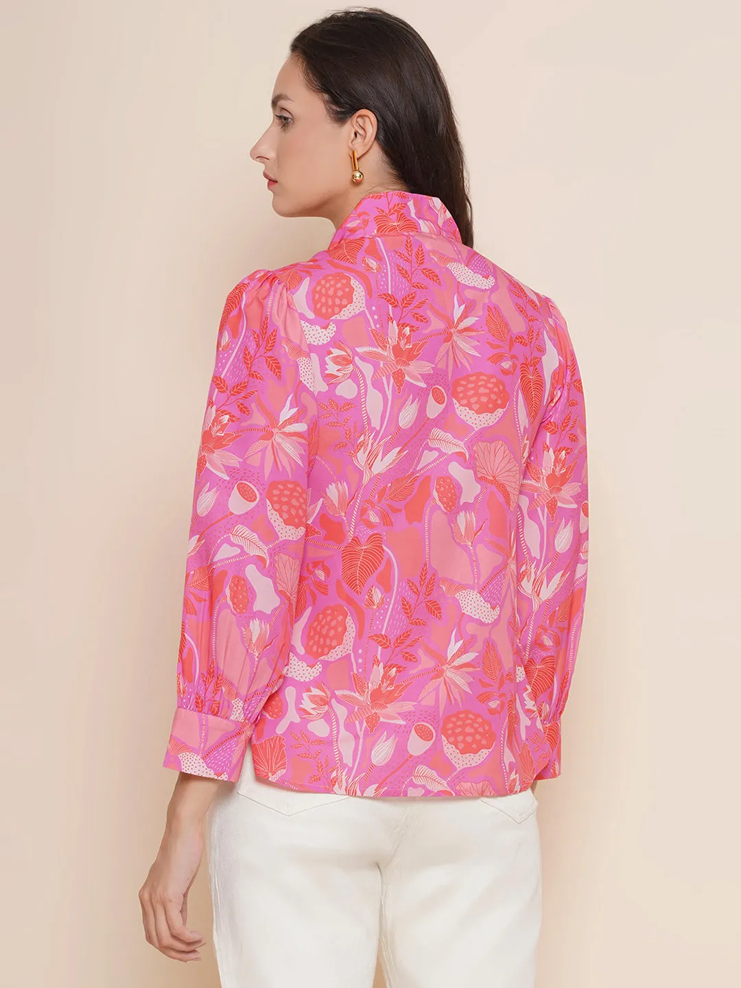 Jashvi Pink Floral Printed Top