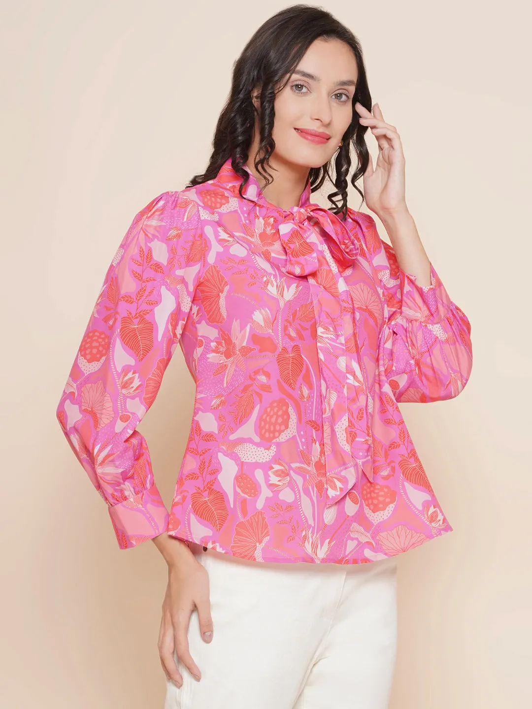 Jashvi Pink Floral Printed Top