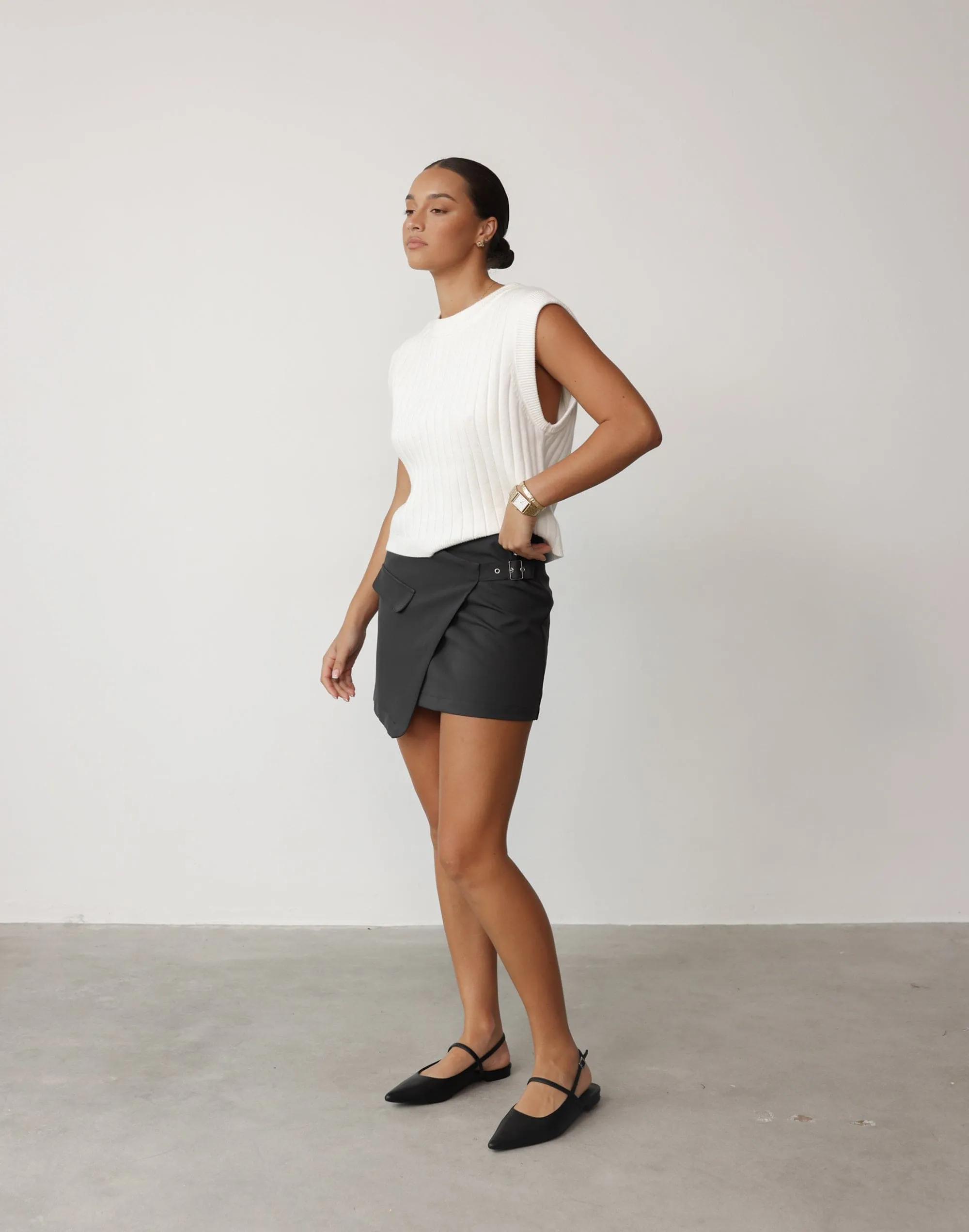 Kamala Mini Skirt (Slate)