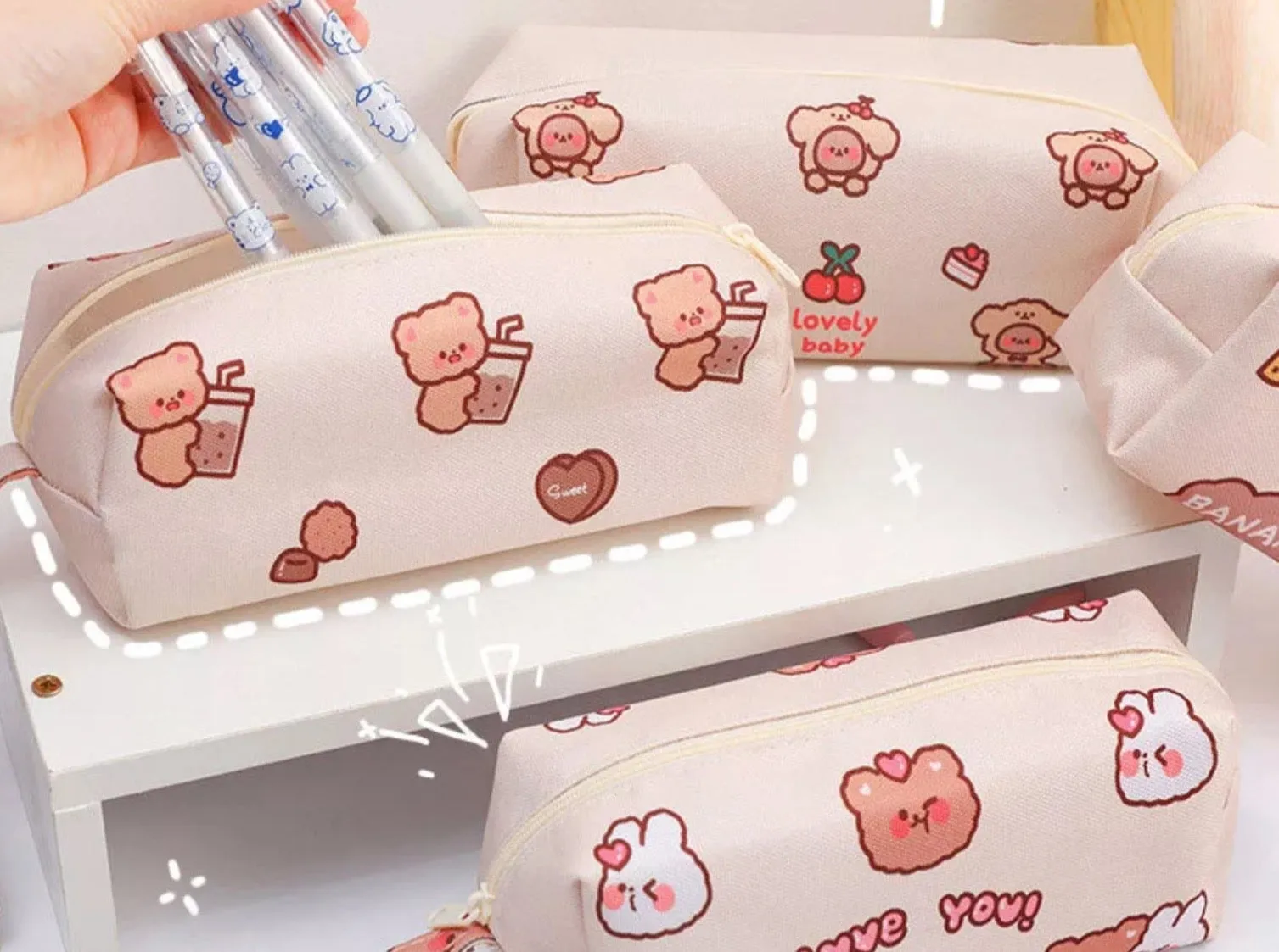 Kawaii Bear Pencil Cases