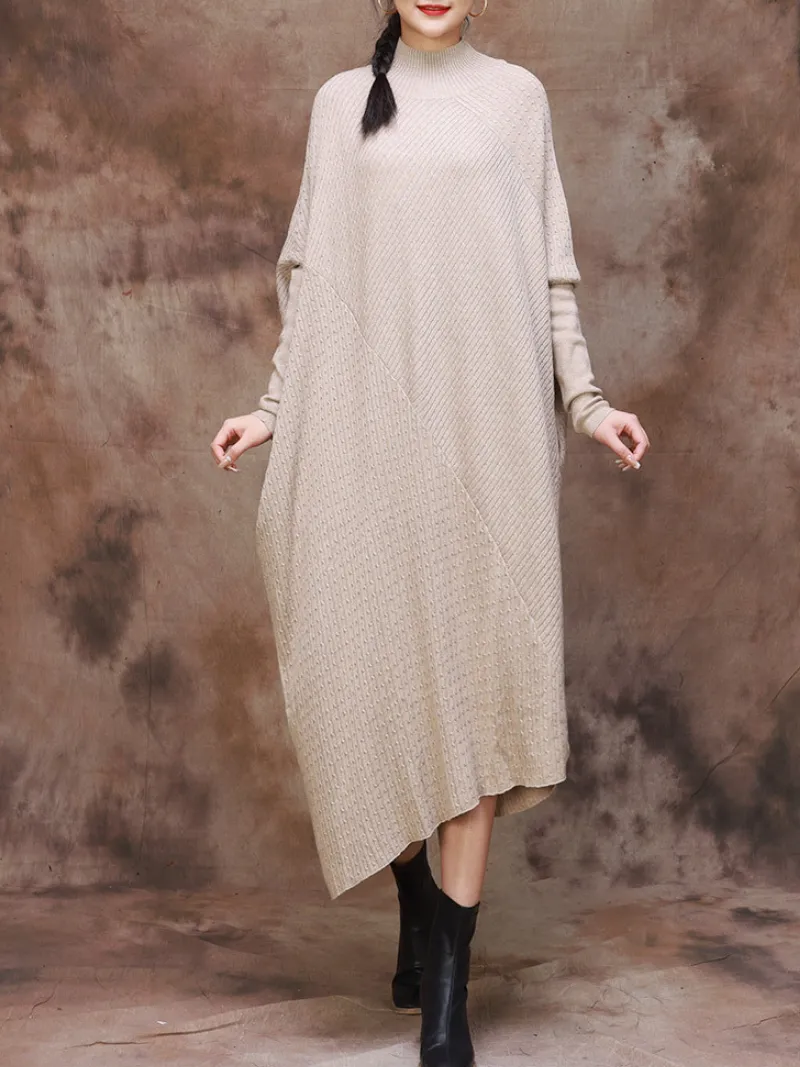 knitting Dolman Sleeve Collar A-line Style