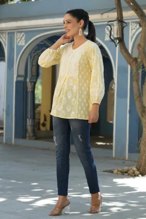 Lemonyellow  Printed A-Line Tunic