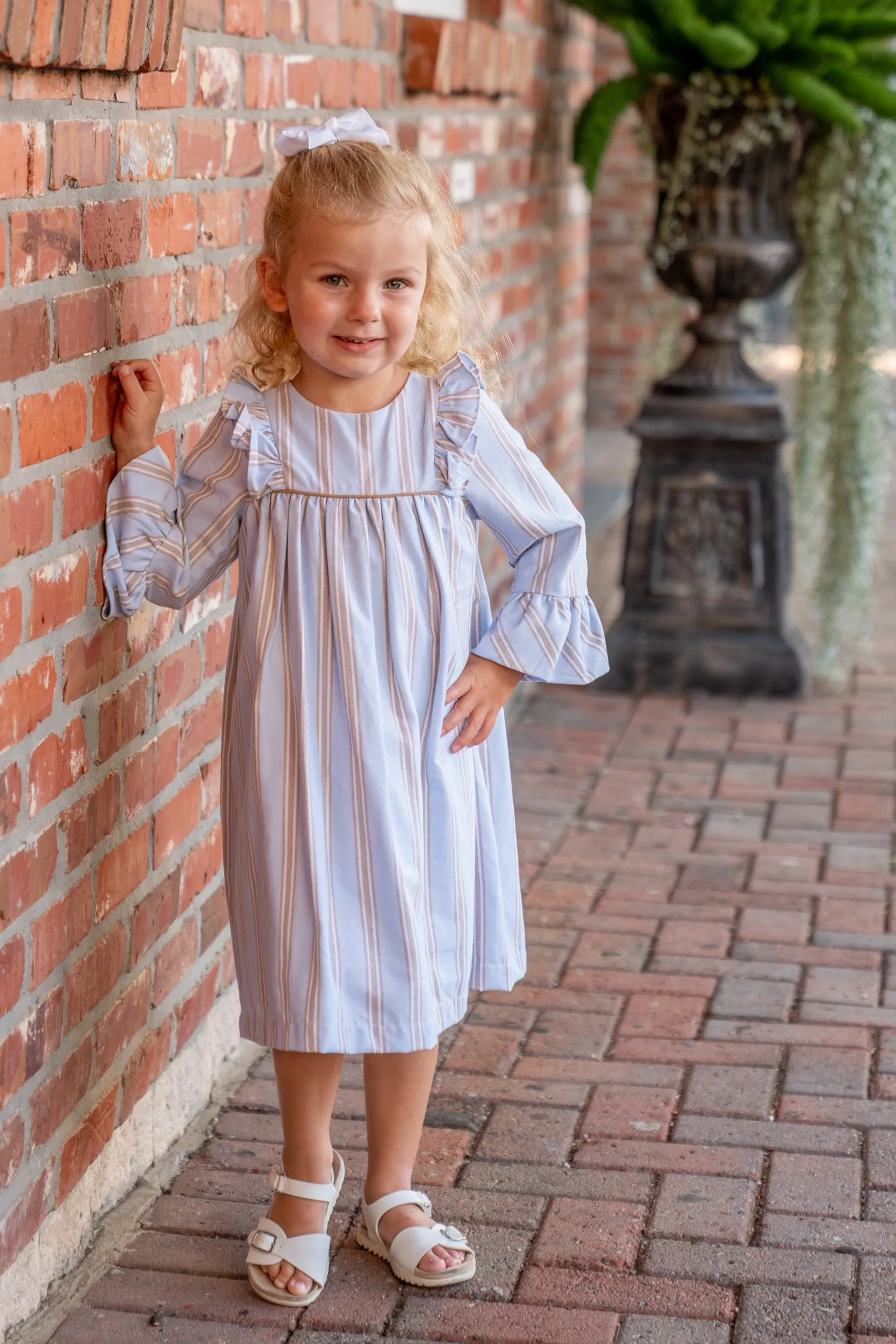 Marty Blue and Brown Stripe Dress