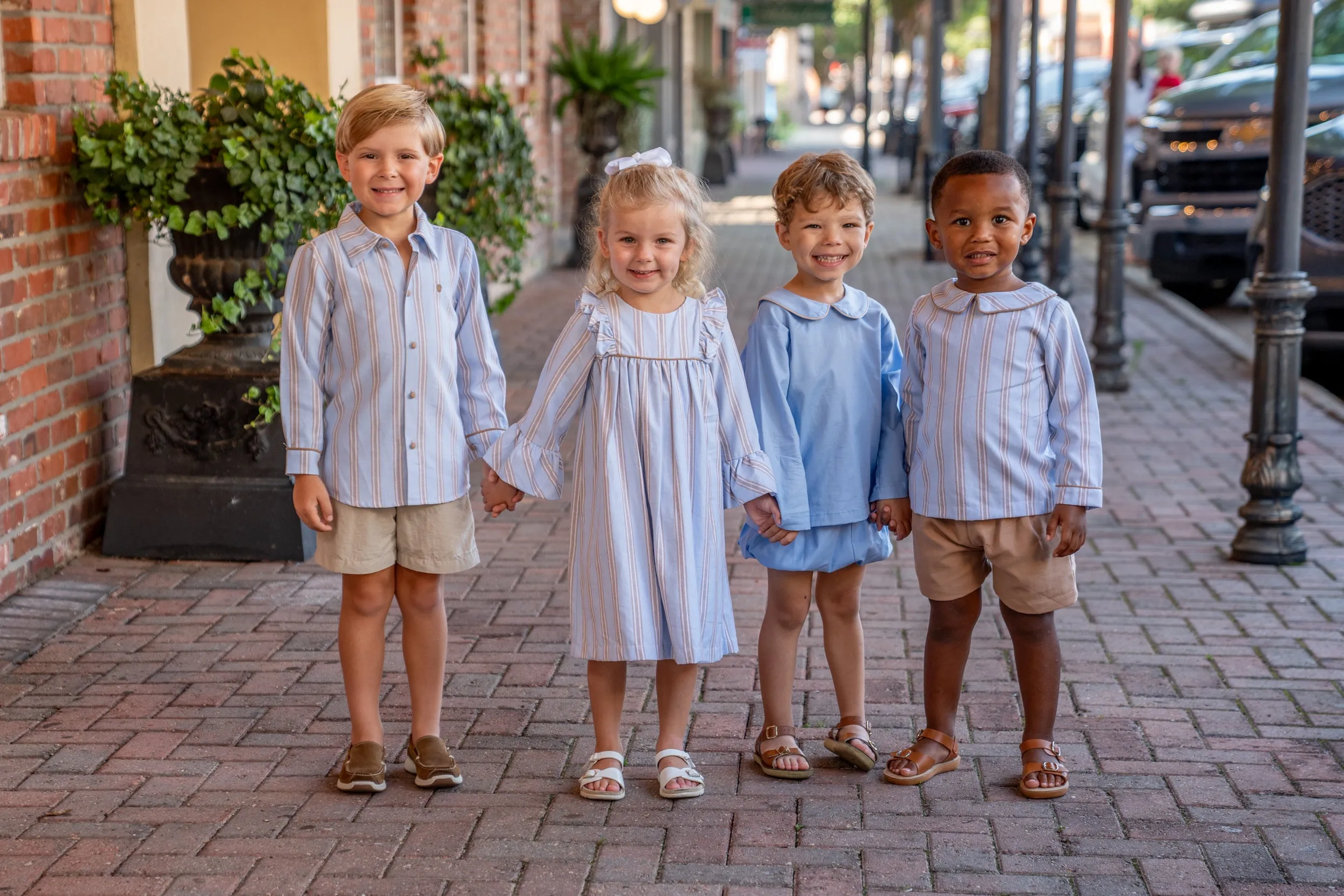 Marty Blue and Brown Stripe Dress