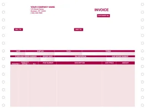 MAS 90 & MAS 200 Continuous Short Product Invoice Form