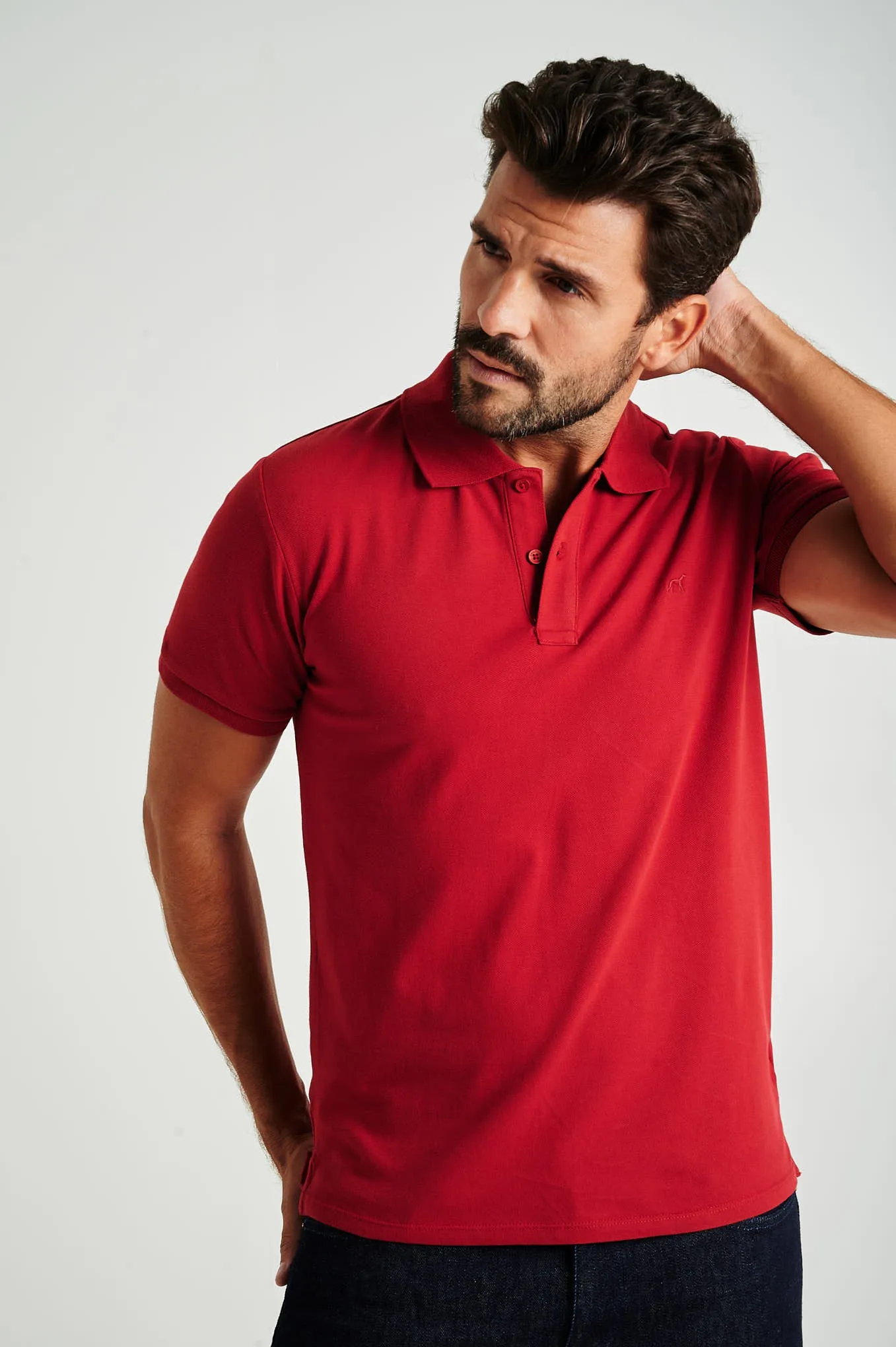 Men's slim fit organic cotton piquet polo