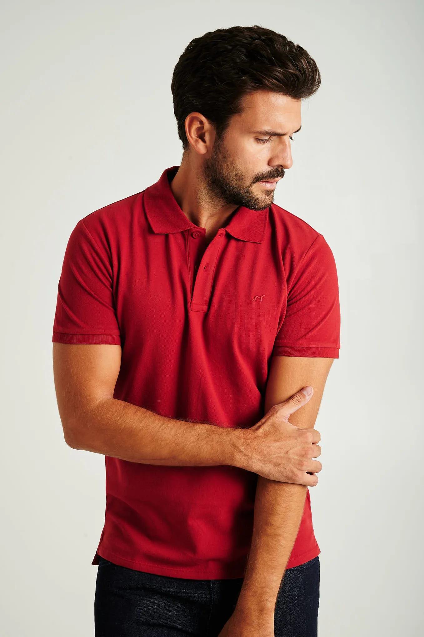 Men's slim fit organic cotton piquet polo