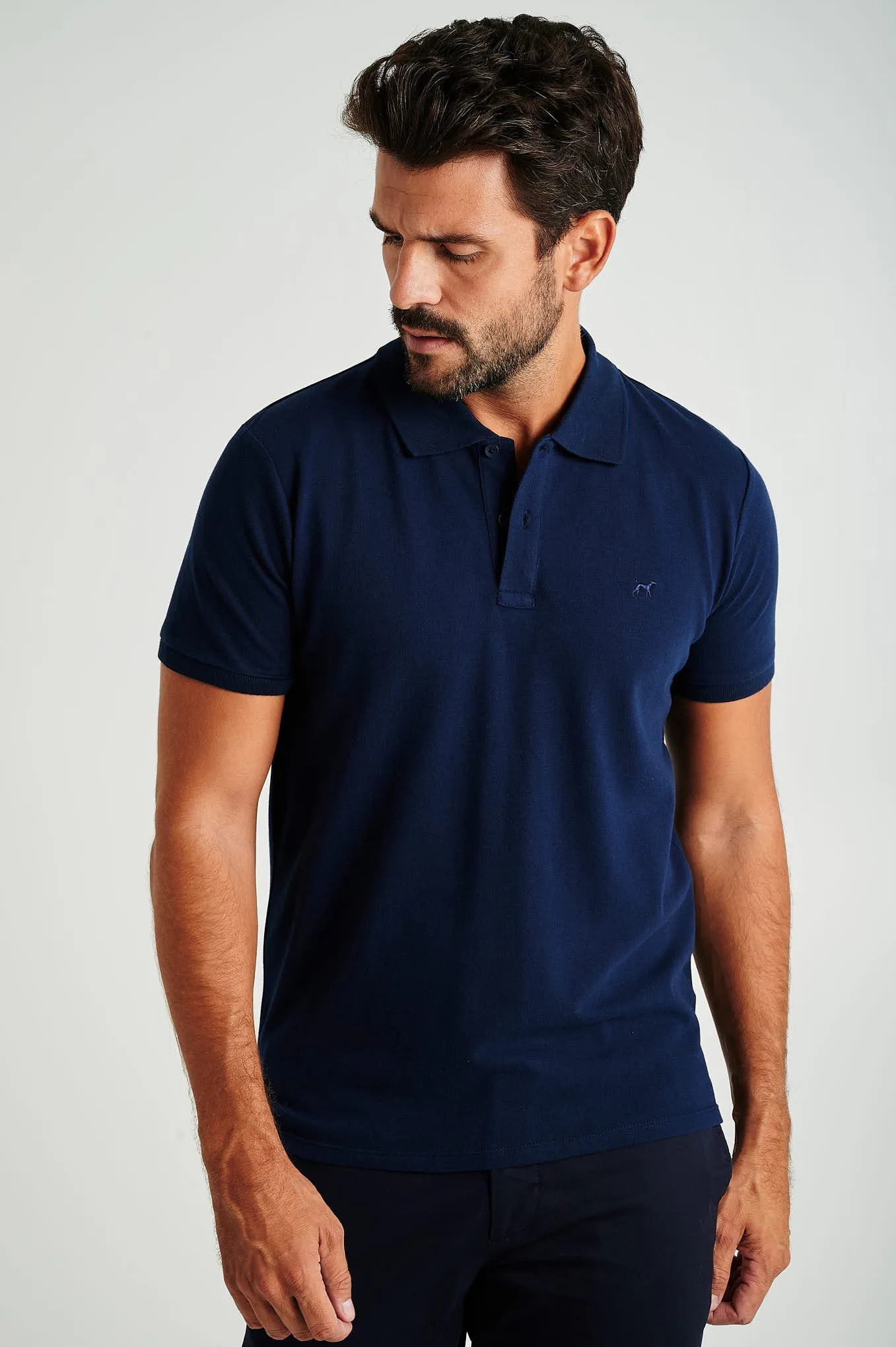 Men's slim fit organic cotton piquet polo