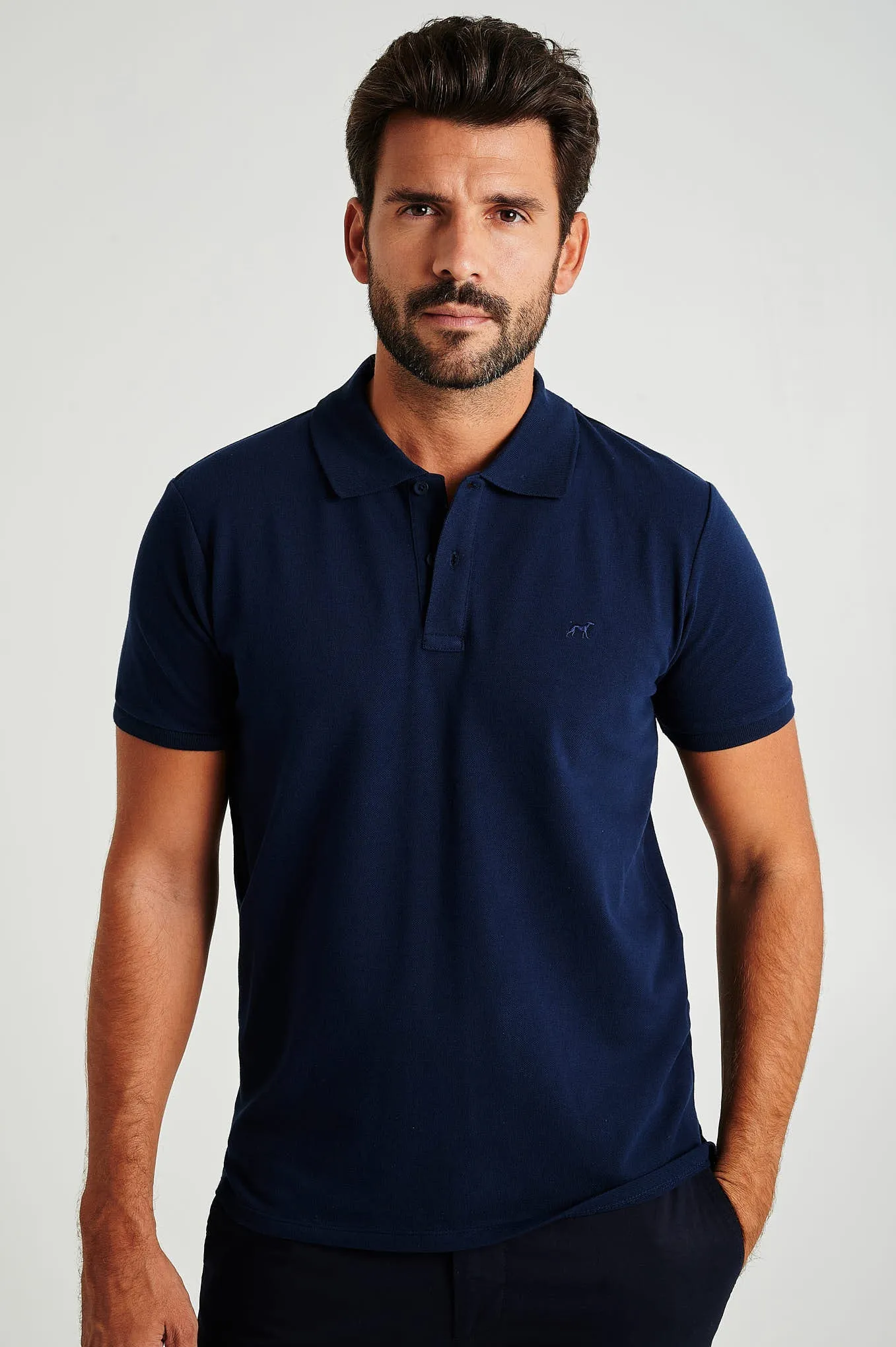 Men's slim fit organic cotton piquet polo