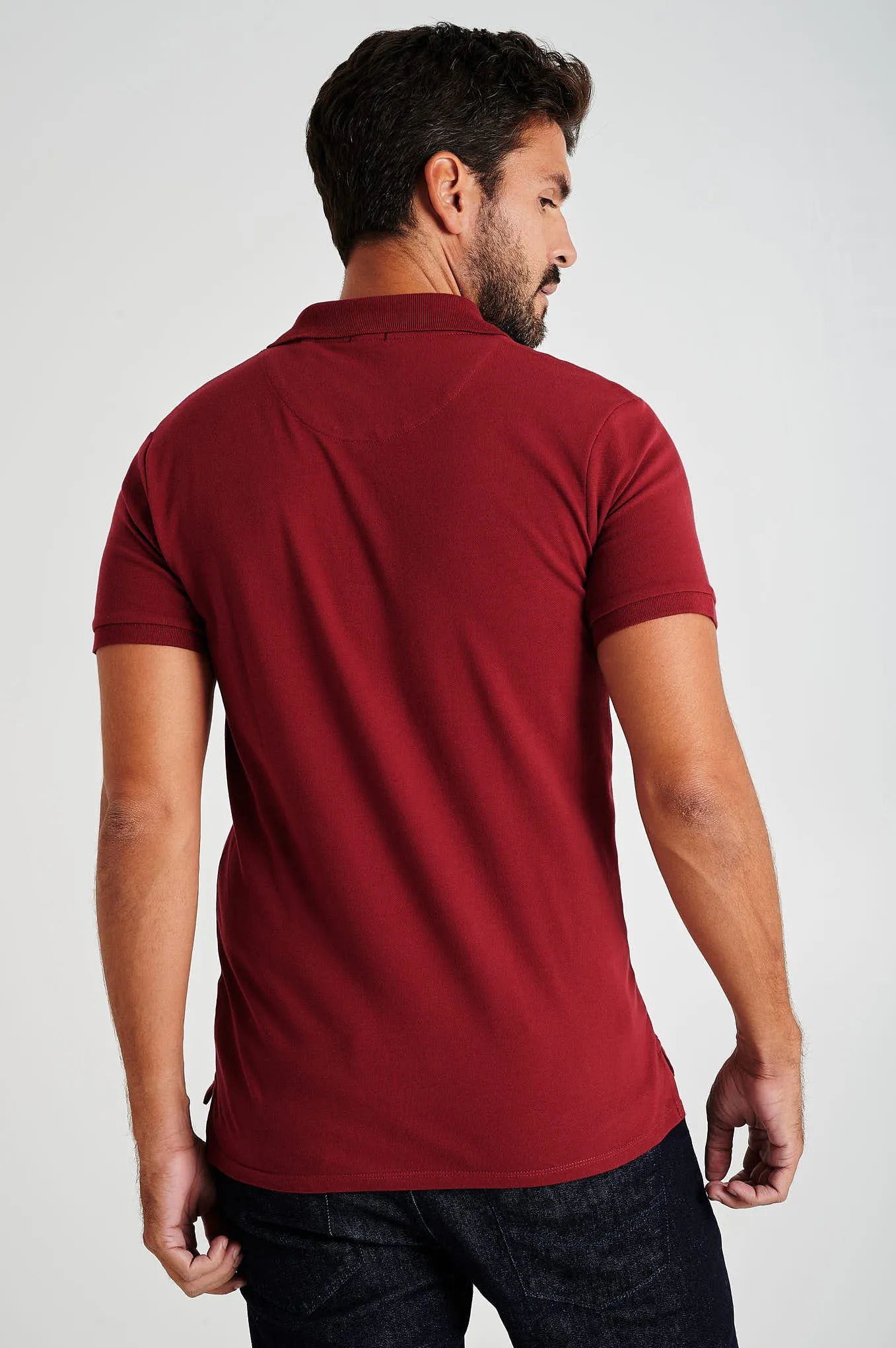 Men's slim fit organic cotton piquet polo