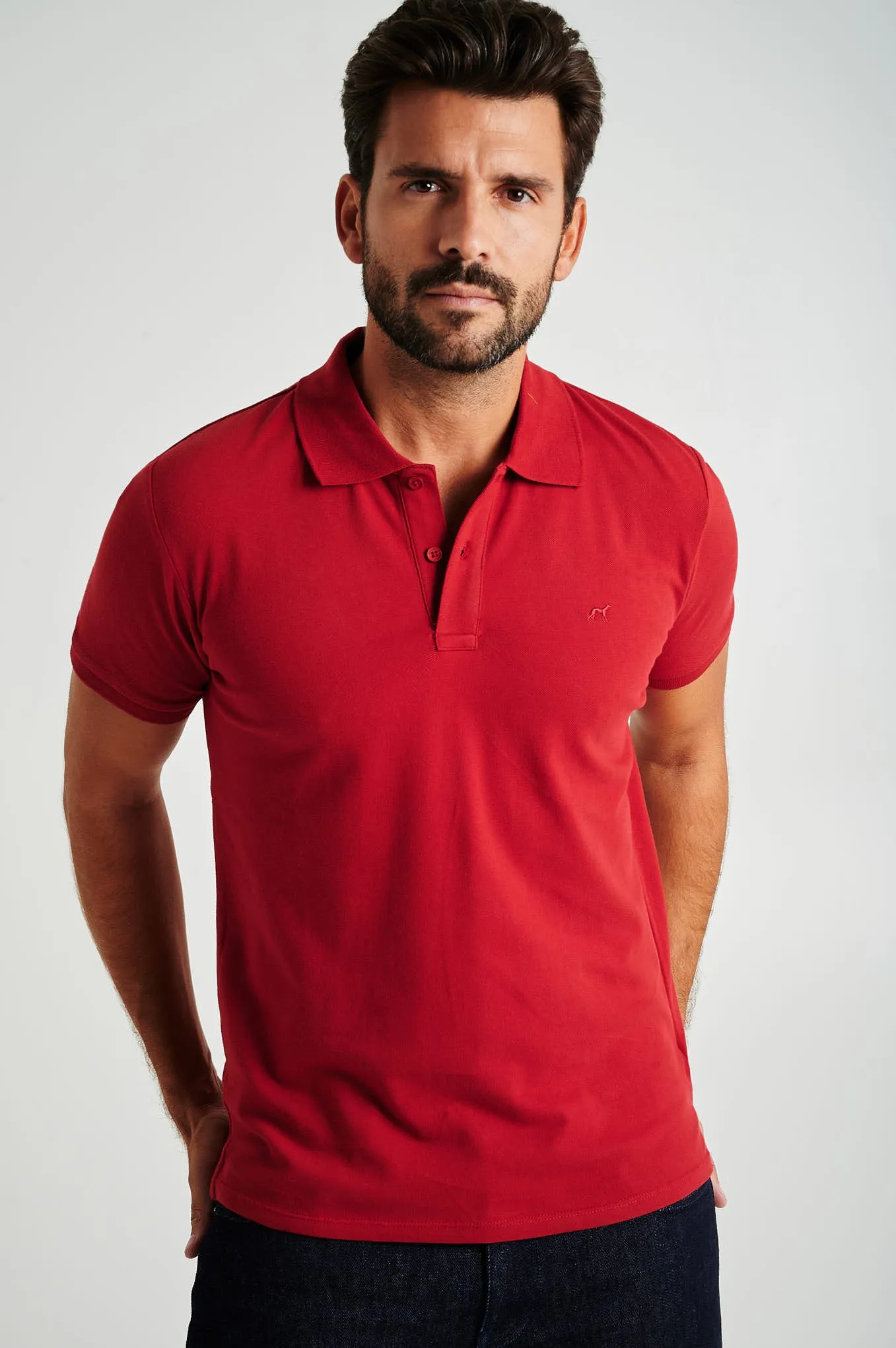 Men's slim fit organic cotton piquet polo