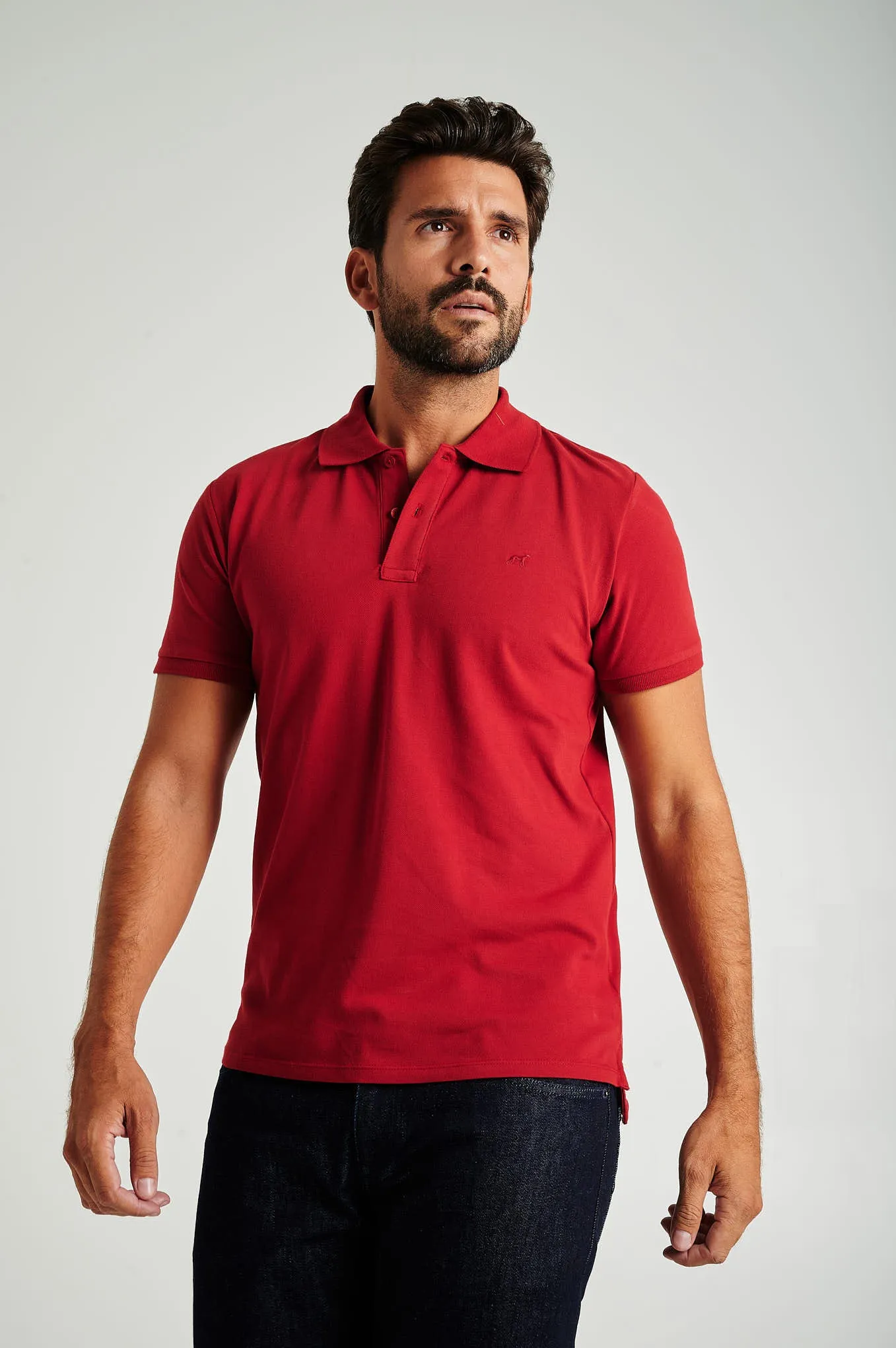 Men's slim fit organic cotton piquet polo