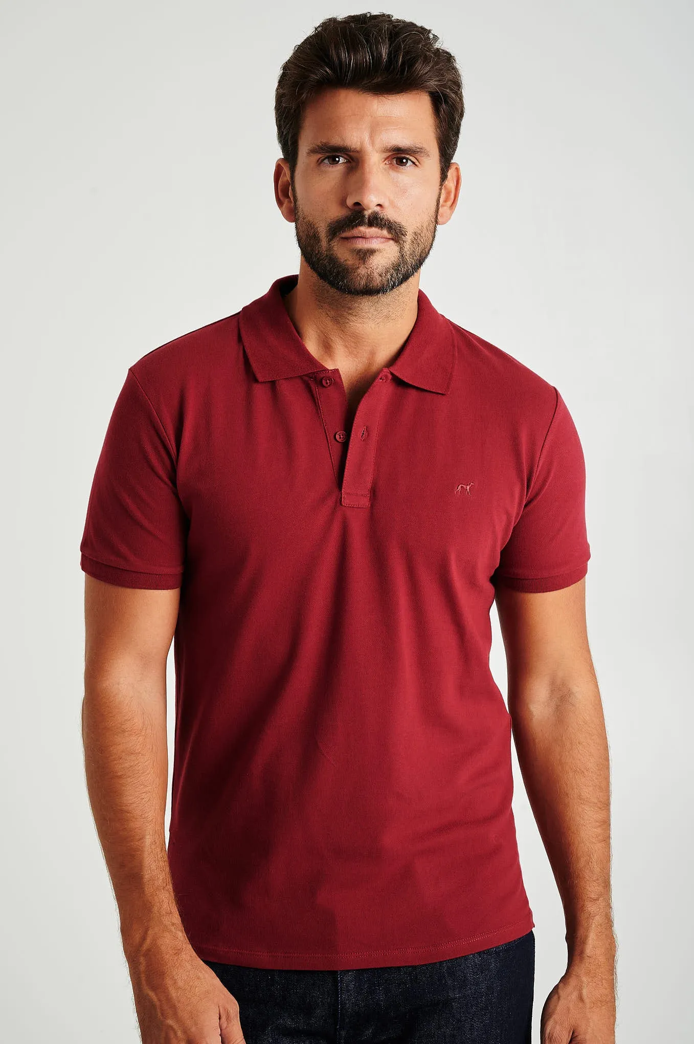 Men's slim fit organic cotton piquet polo