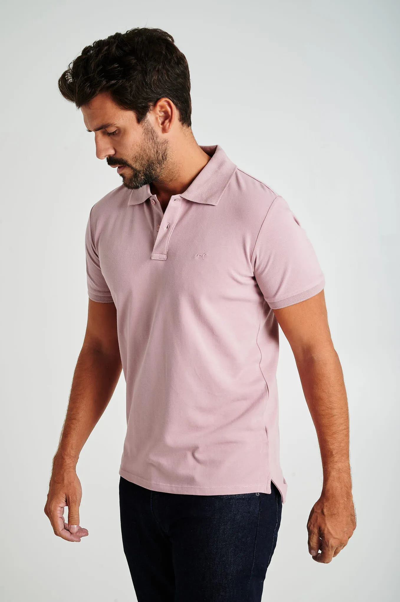 Men's slim fit organic cotton piquet polo