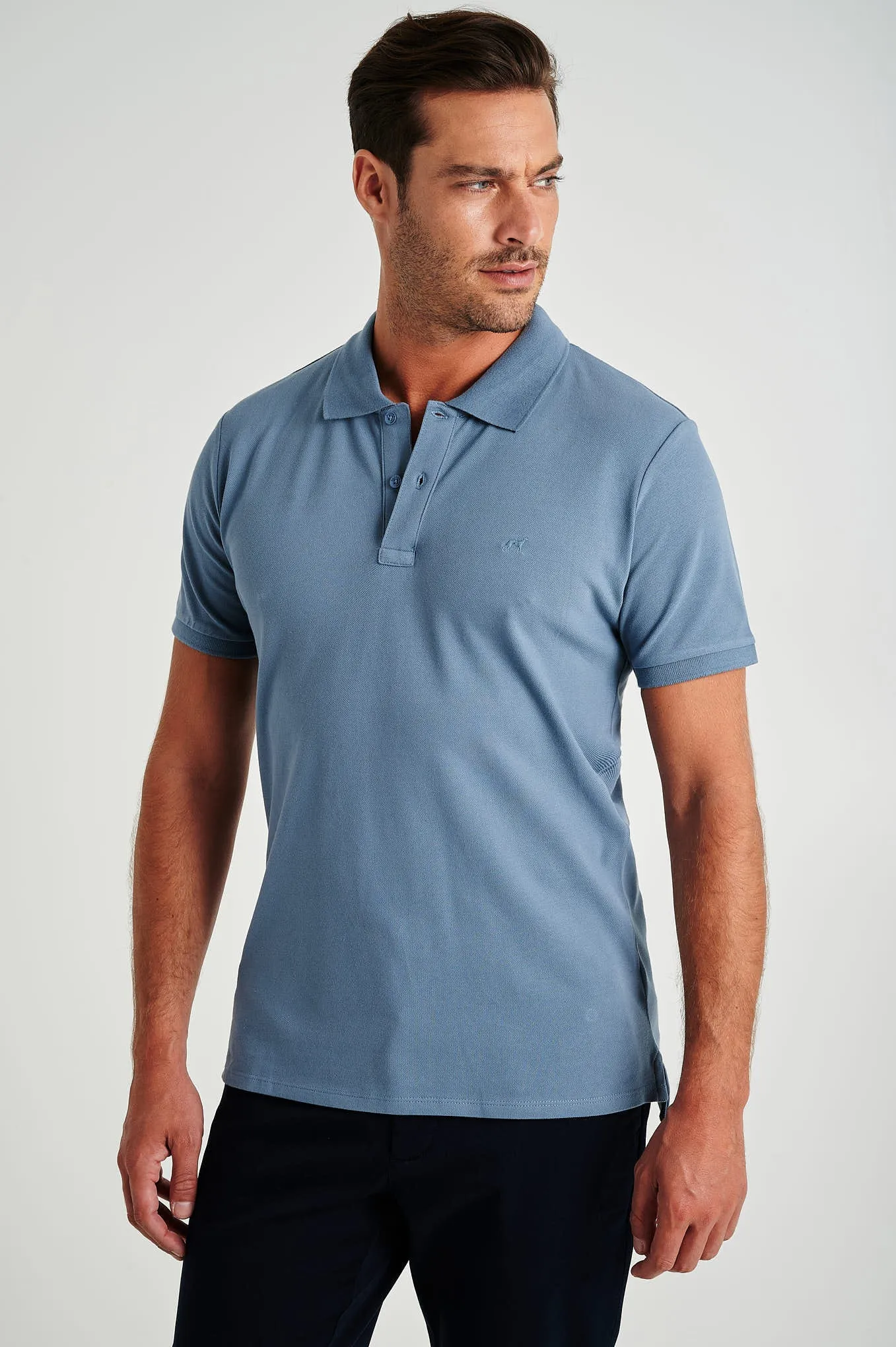 Men's slim fit organic cotton piquet polo