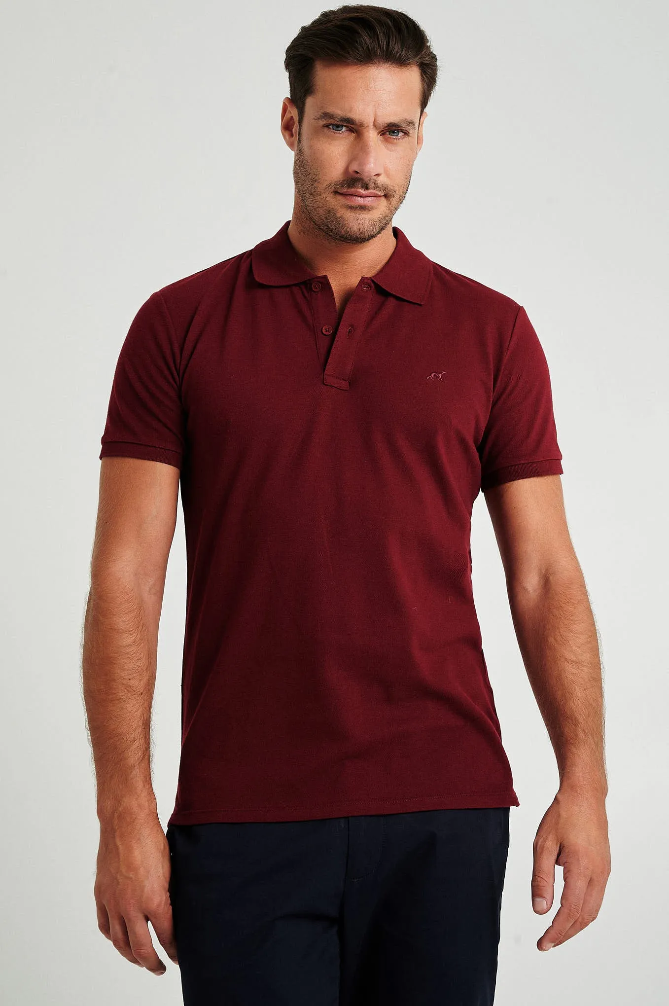 Men's slim fit organic cotton piquet polo