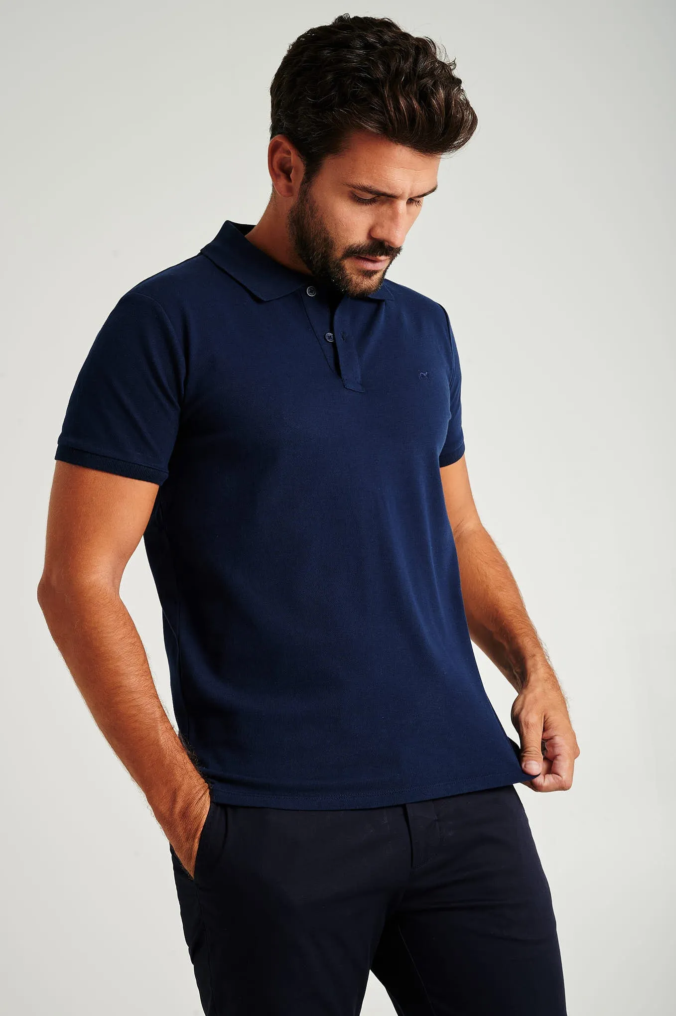 Men's slim fit organic cotton piquet polo