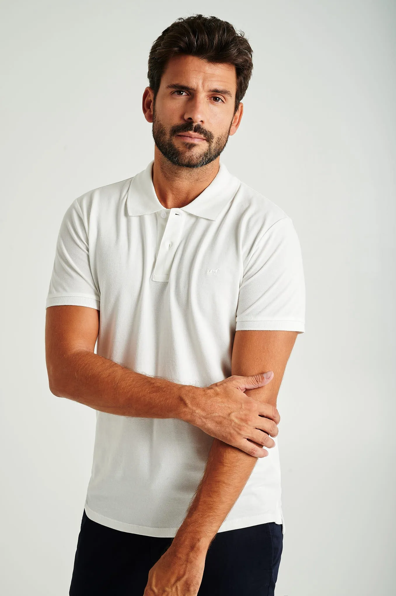 Men's slim fit organic cotton piquet polo