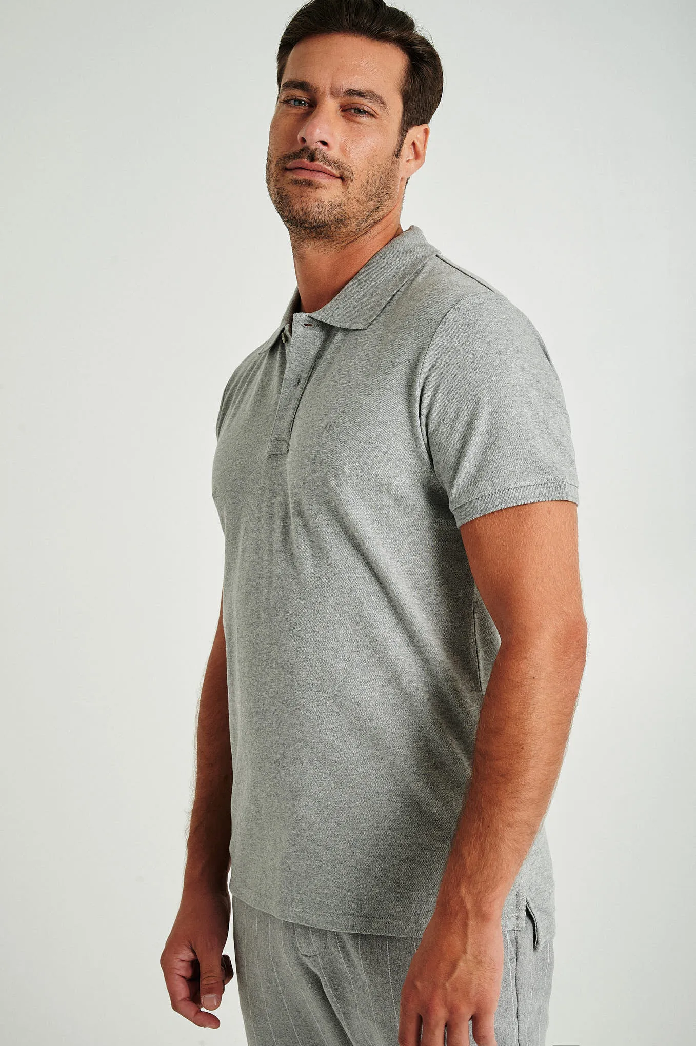 Men's slim fit organic cotton piquet polo