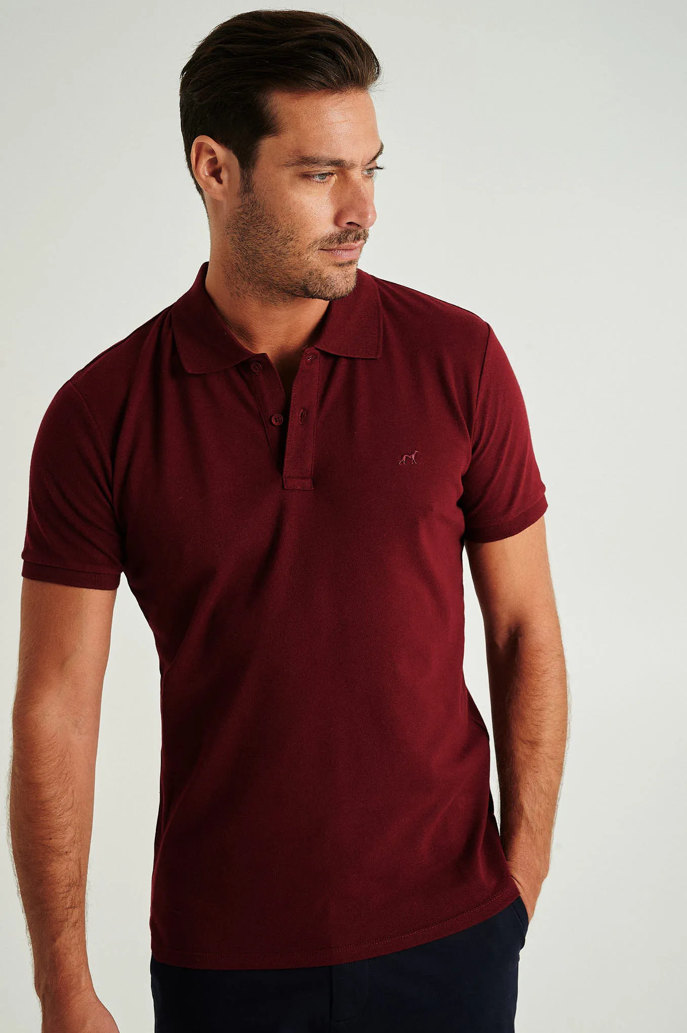 Men's slim fit organic cotton piquet polo