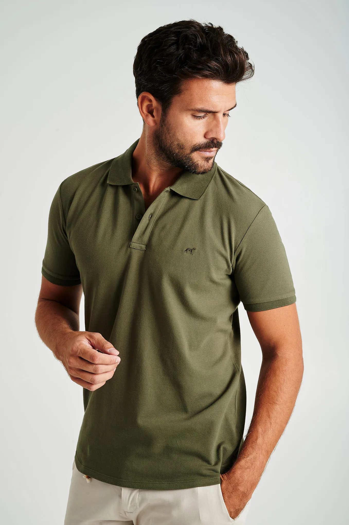 Men's slim fit organic cotton piquet polo