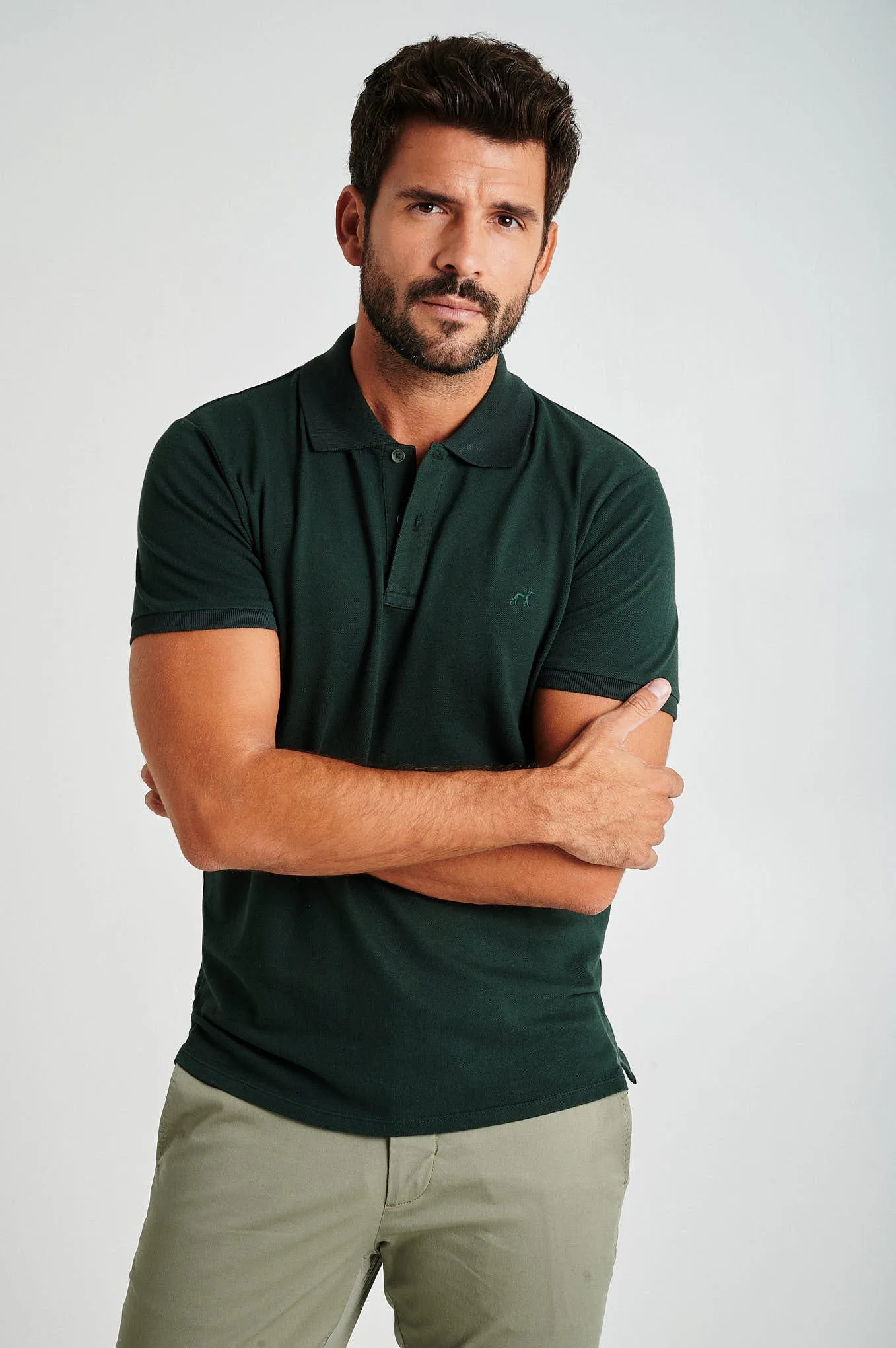 Men's slim fit organic cotton piquet polo