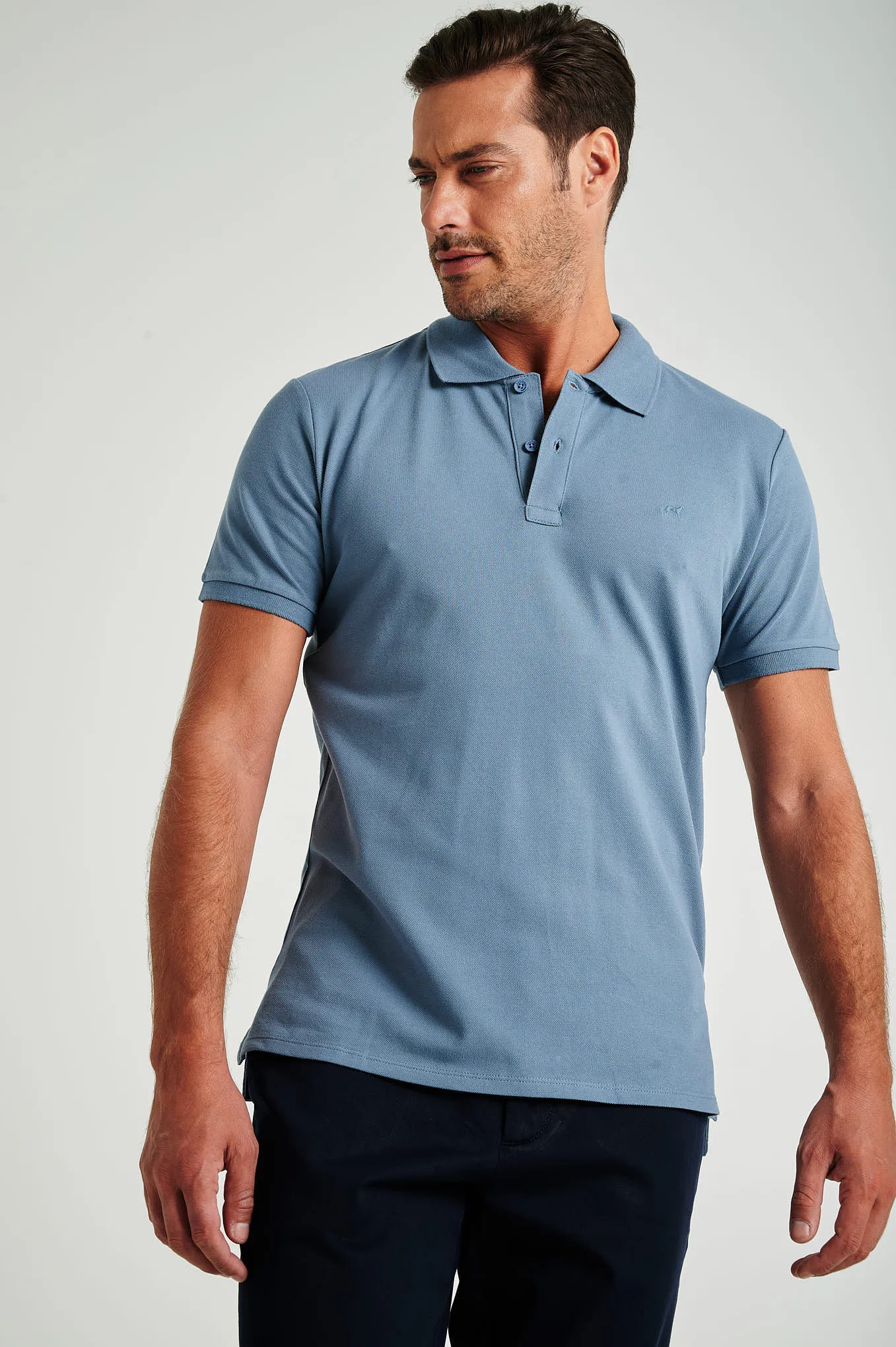 Men's slim fit organic cotton piquet polo