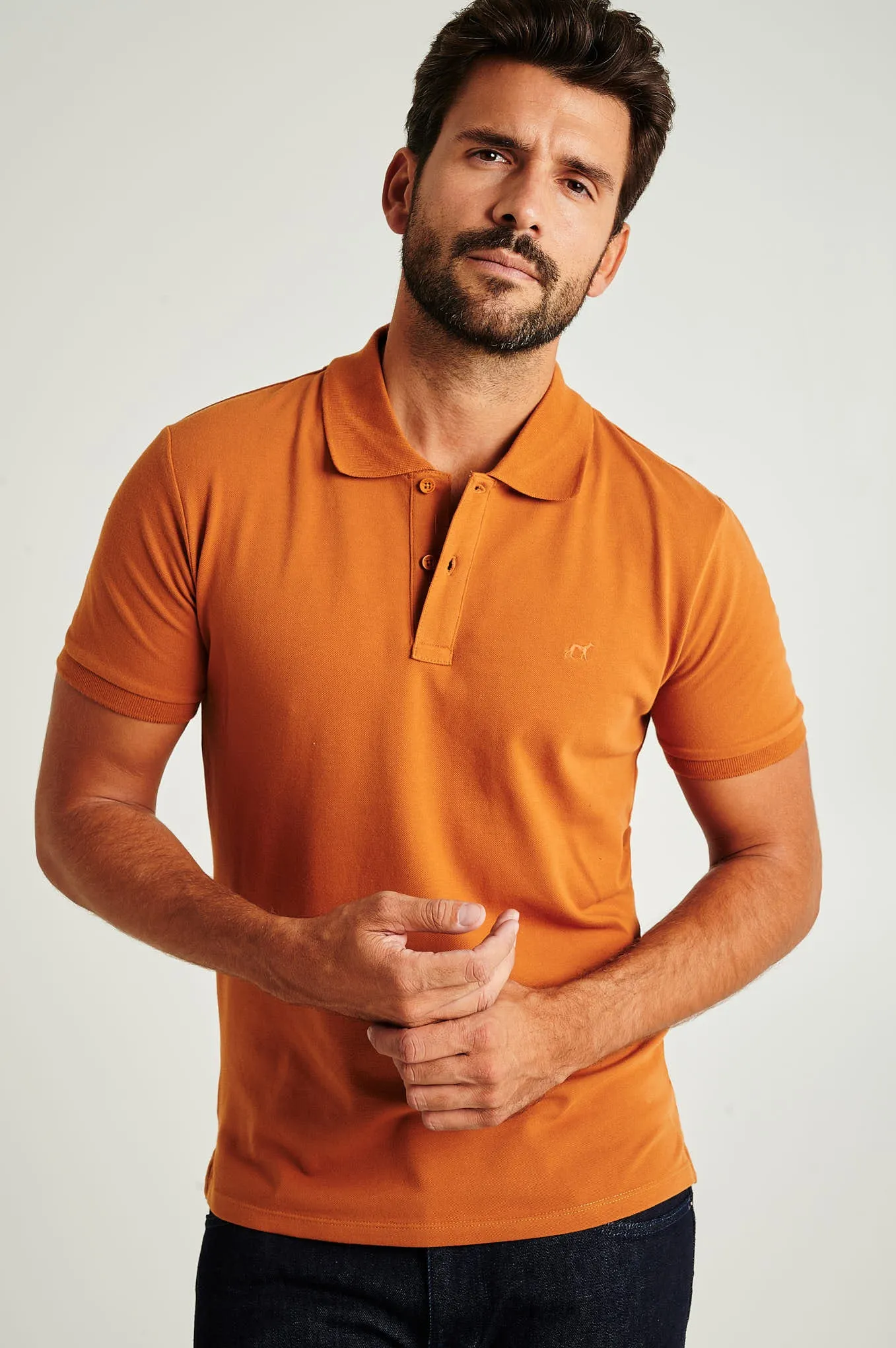 Men's slim fit organic cotton piquet polo