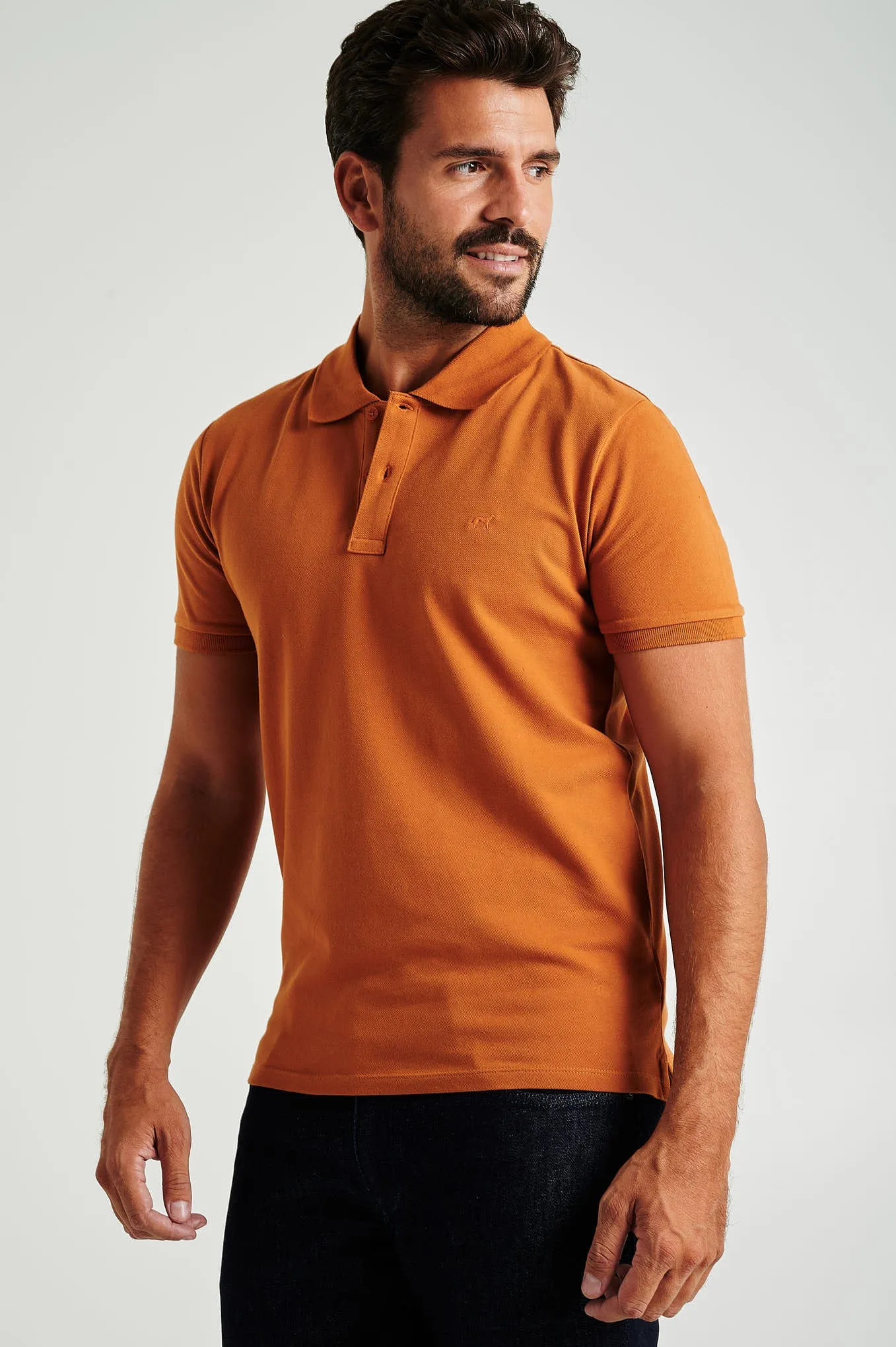 Men's slim fit organic cotton piquet polo