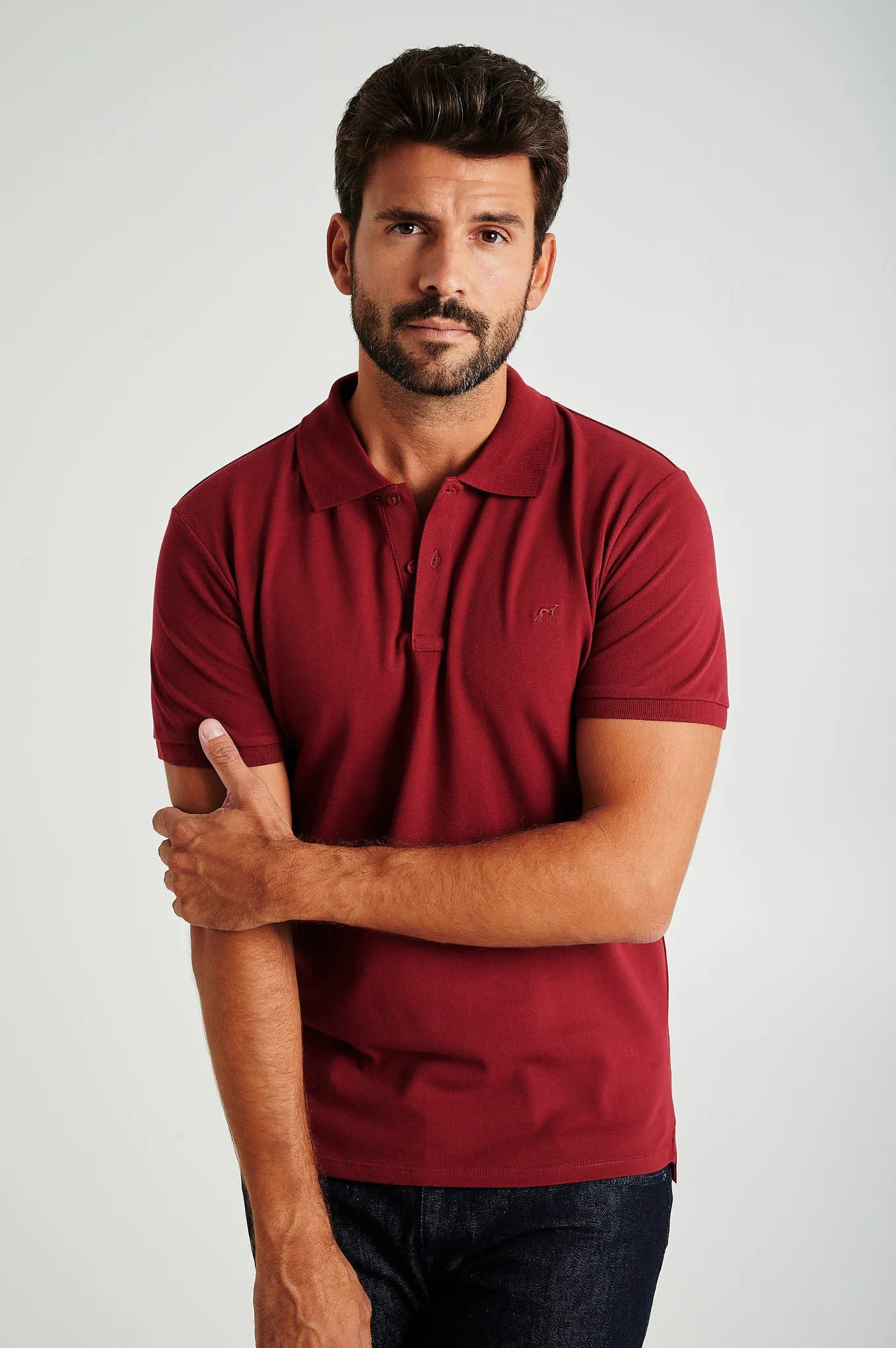 Men's slim fit organic cotton piquet polo