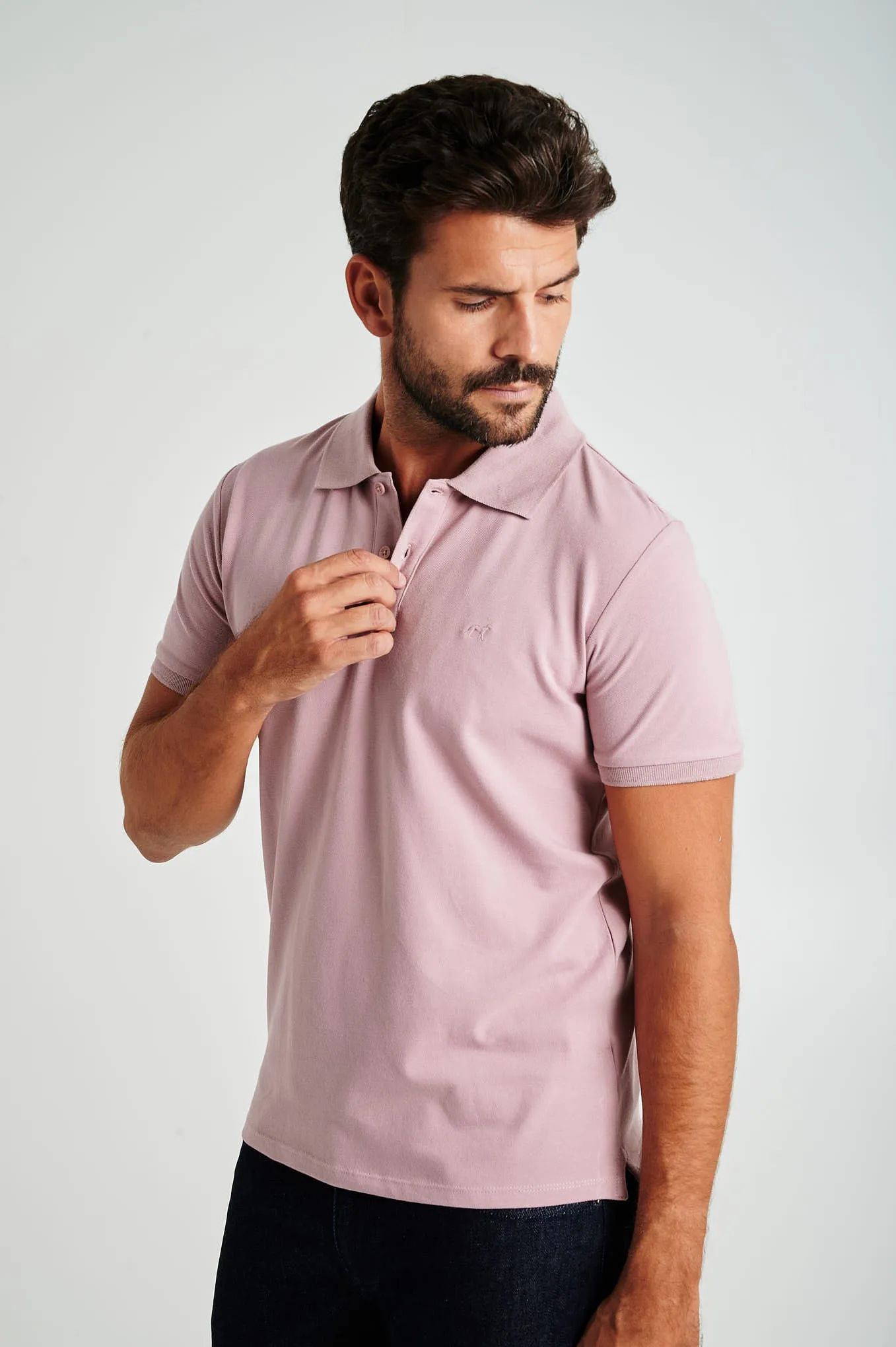 Men's slim fit organic cotton piquet polo