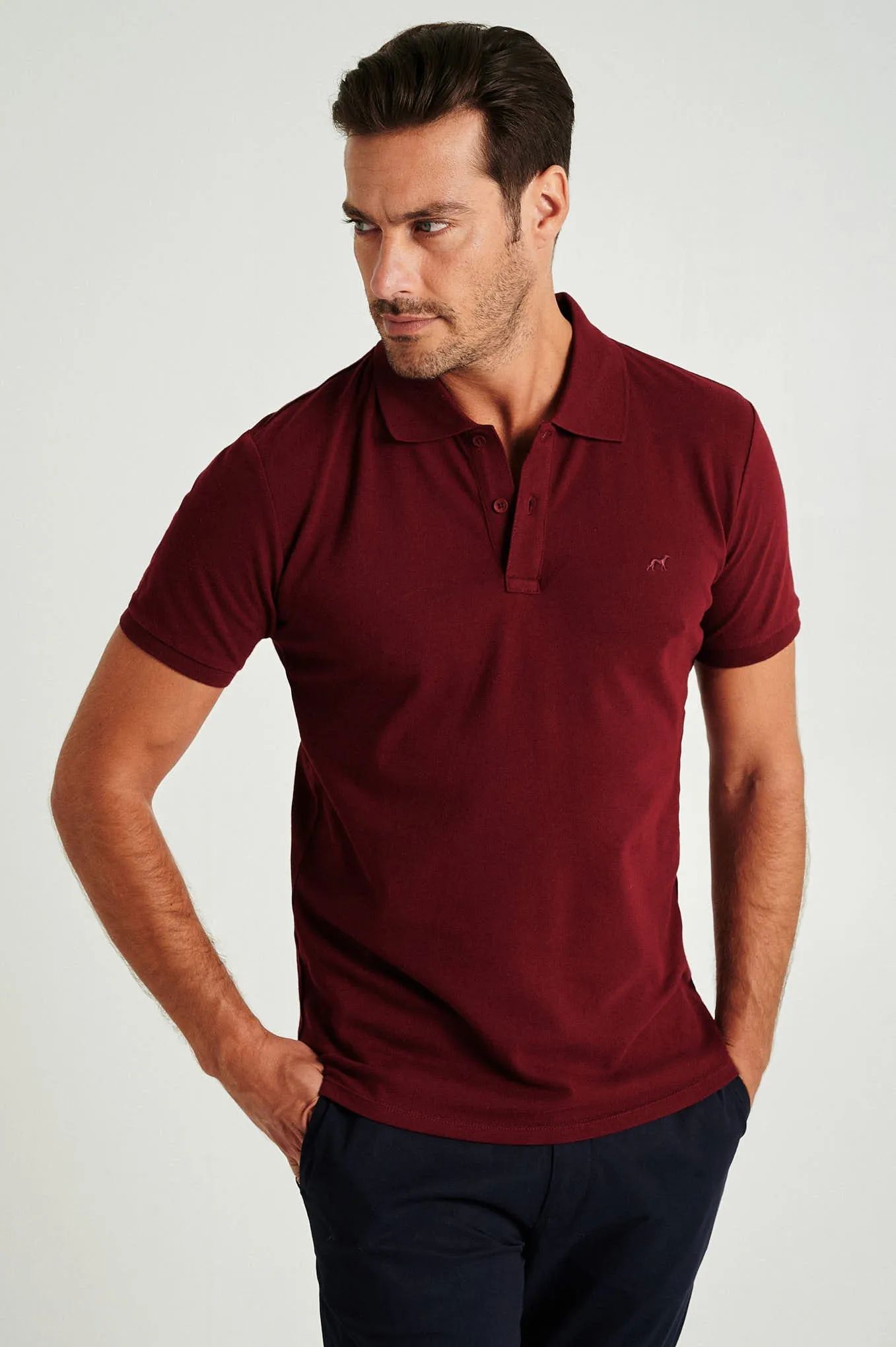 Men's slim fit organic cotton piquet polo