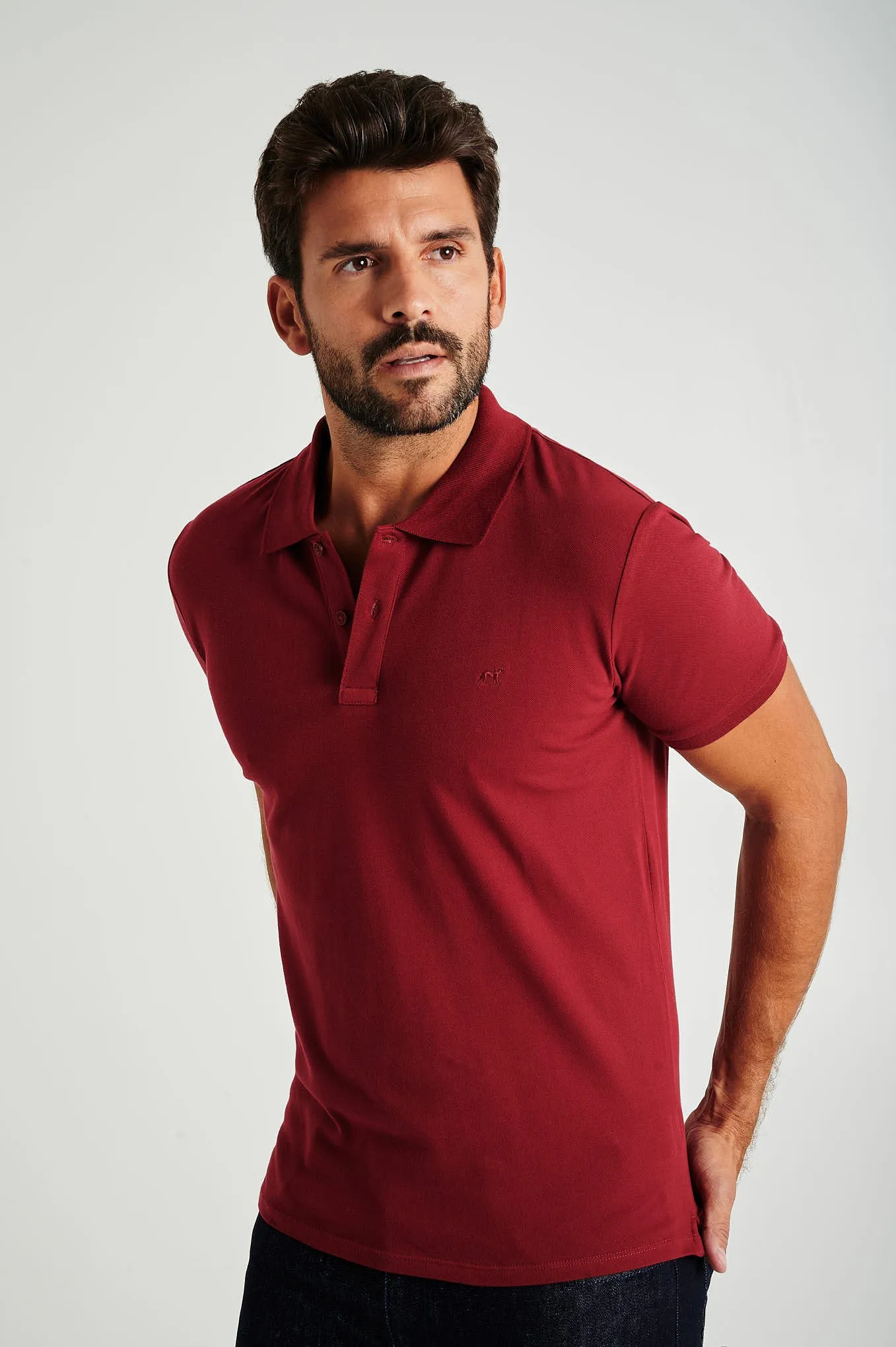 Men's slim fit organic cotton piquet polo