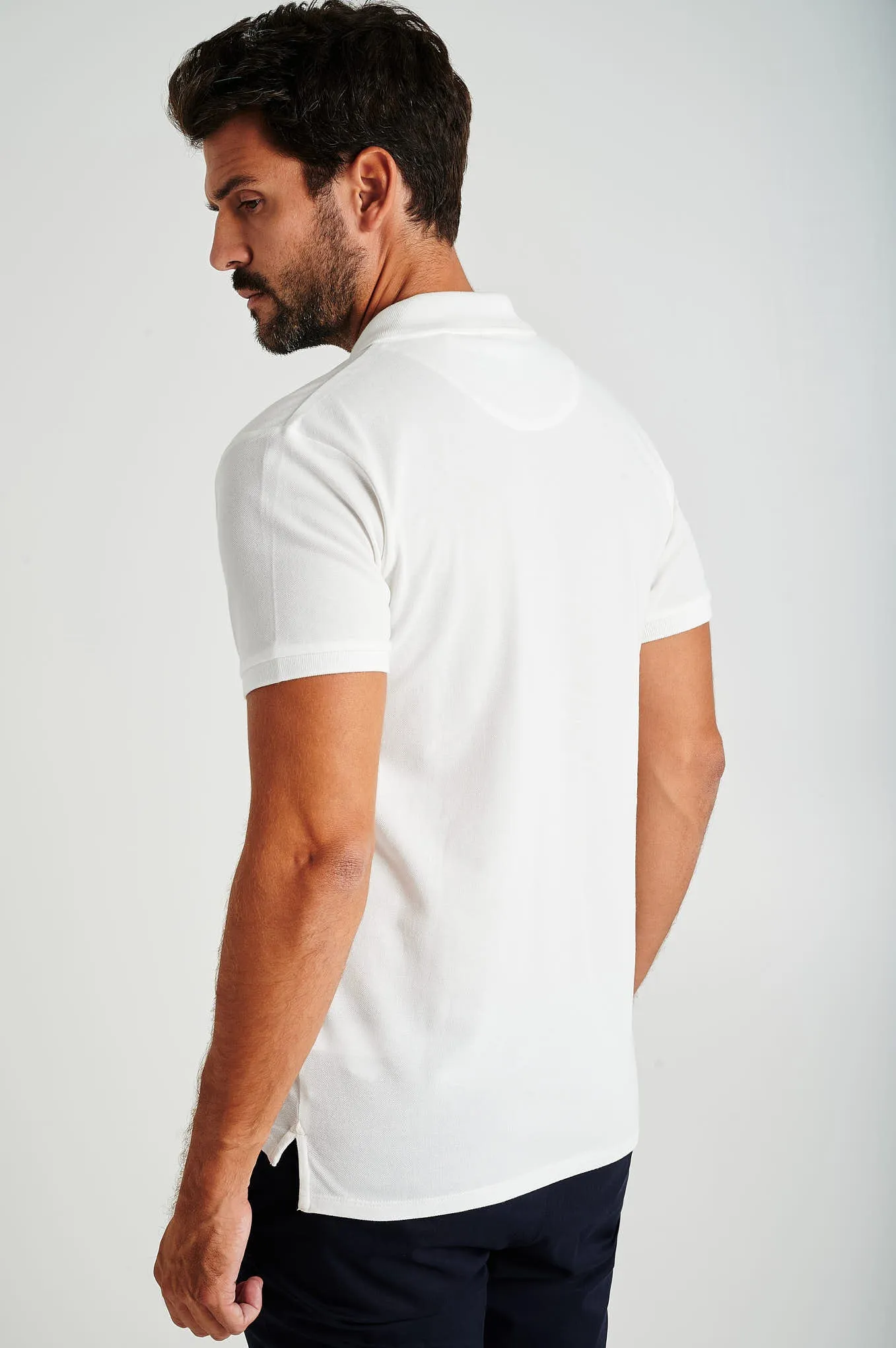 Men's slim fit organic cotton piquet polo