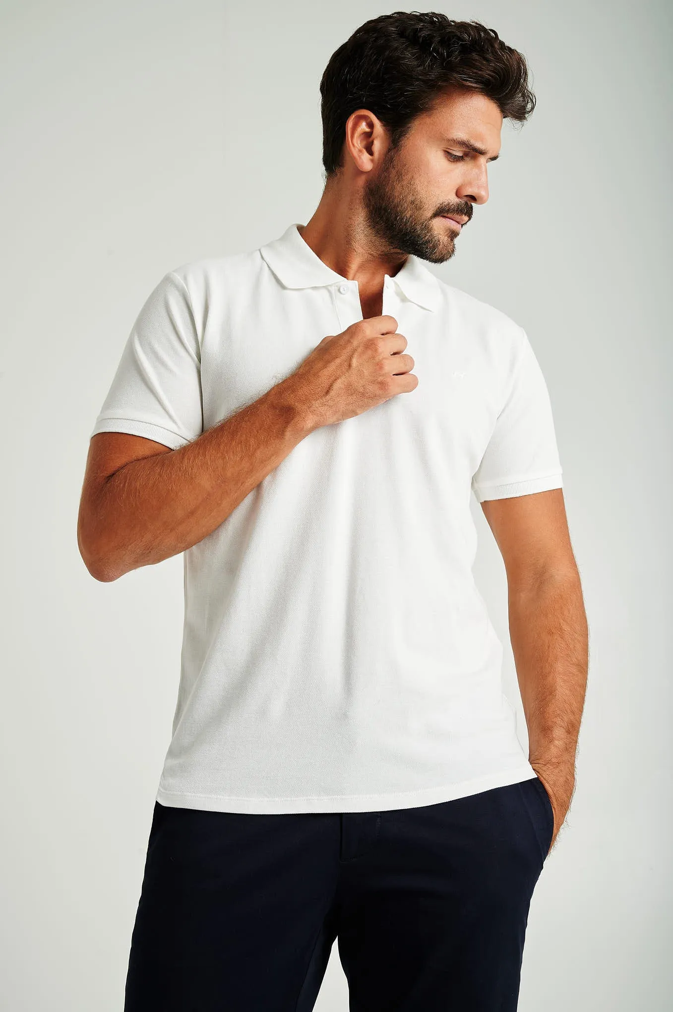 Men's slim fit organic cotton piquet polo