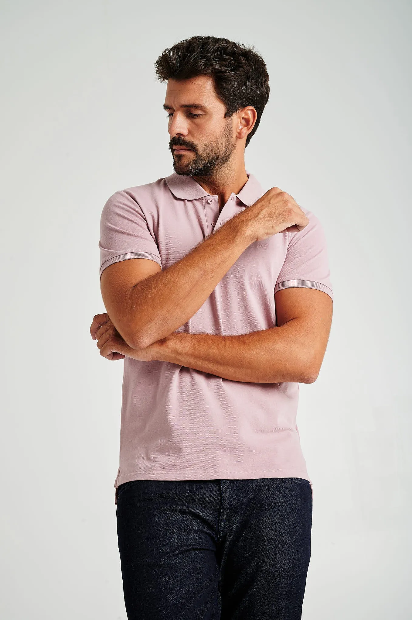 Men's slim fit organic cotton piquet polo