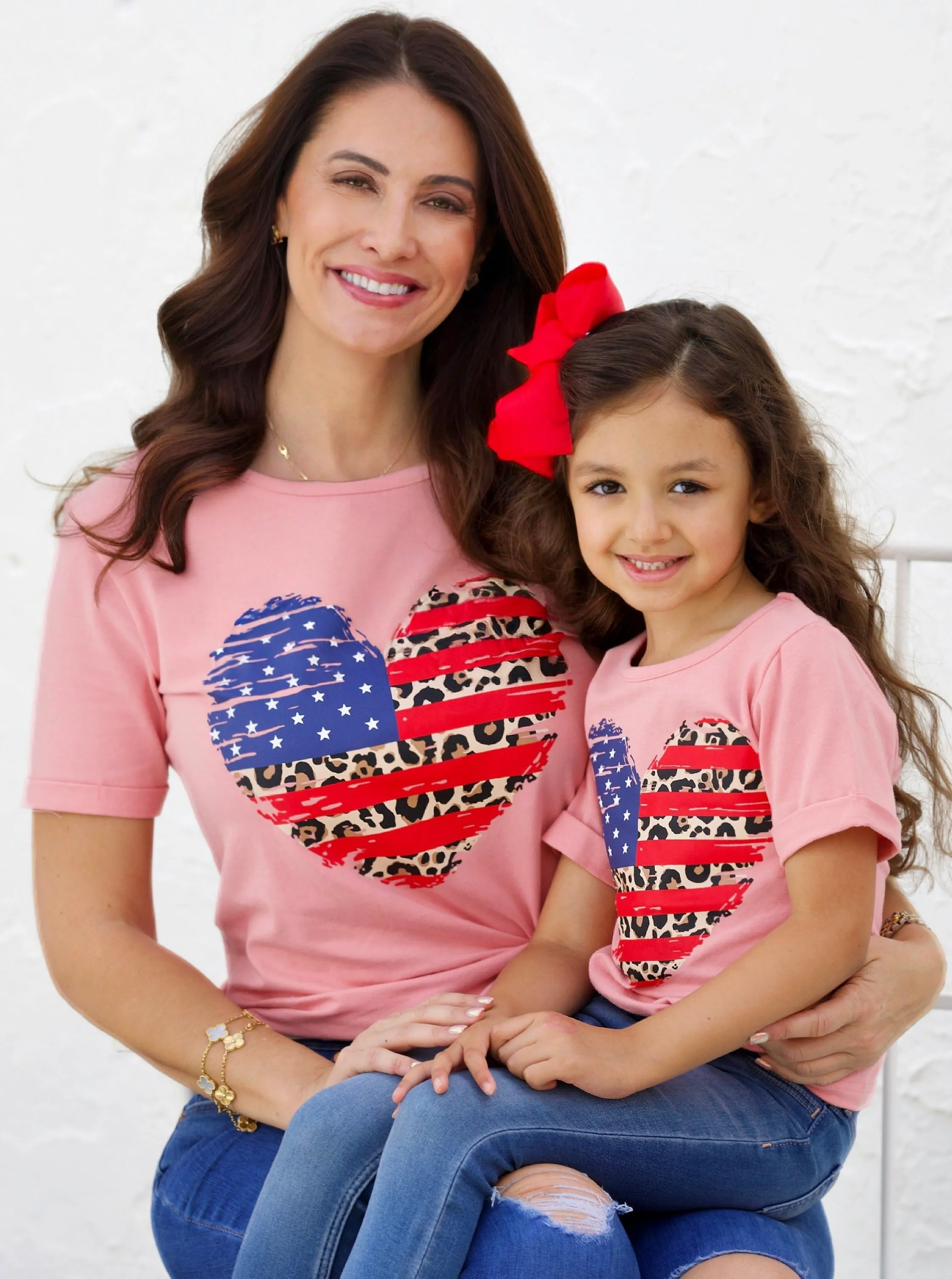 Mommy and Me Patriotic Heart Top