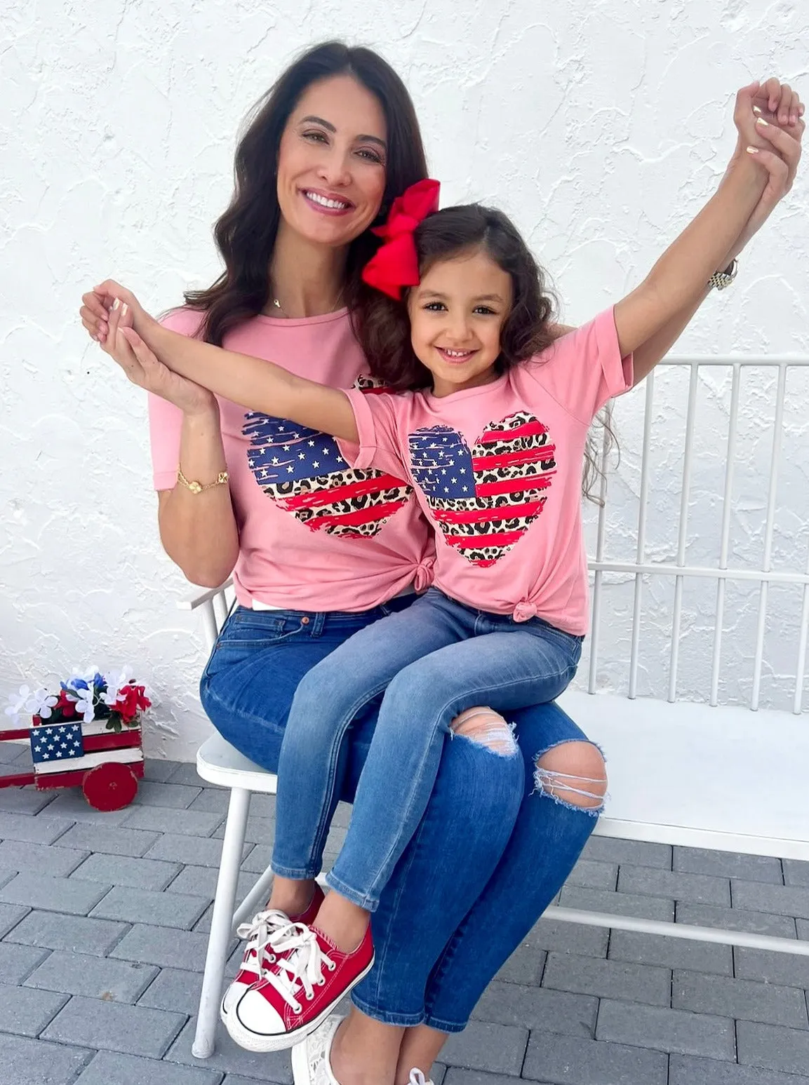 Mommy and Me Patriotic Heart Top