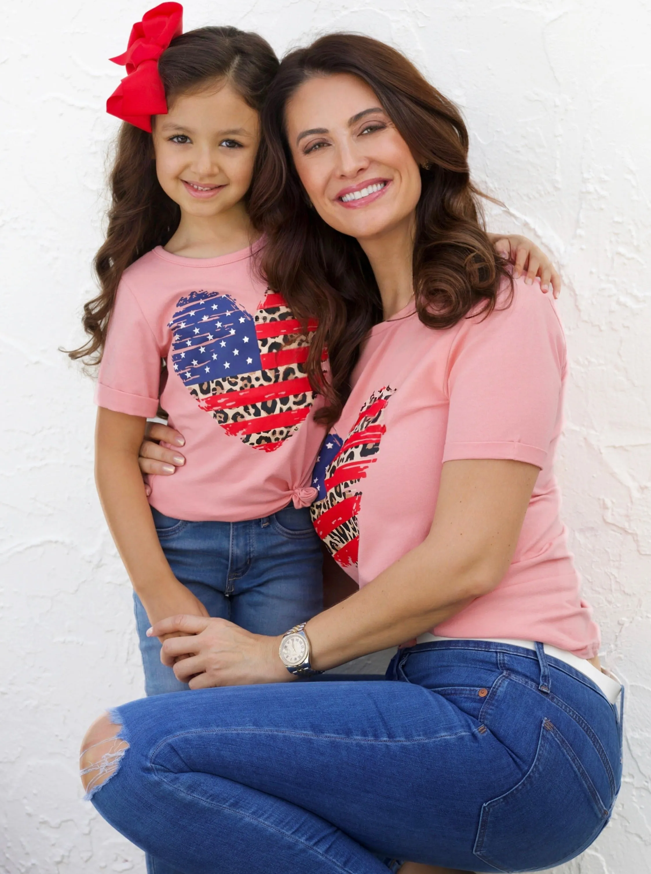 Mommy and Me Patriotic Heart Top