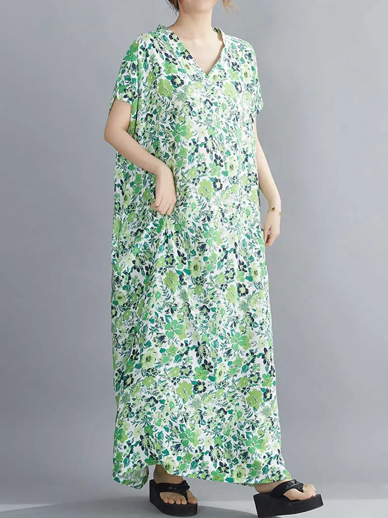 Music Of Love Floral Printed Kaftan Dress