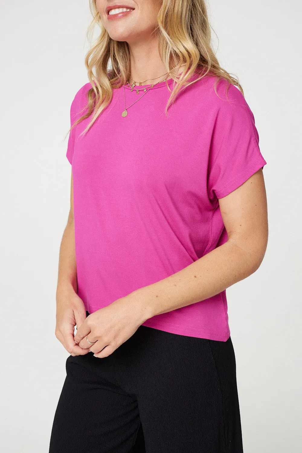 Plain Short Sleeve Boxy T-Shirt