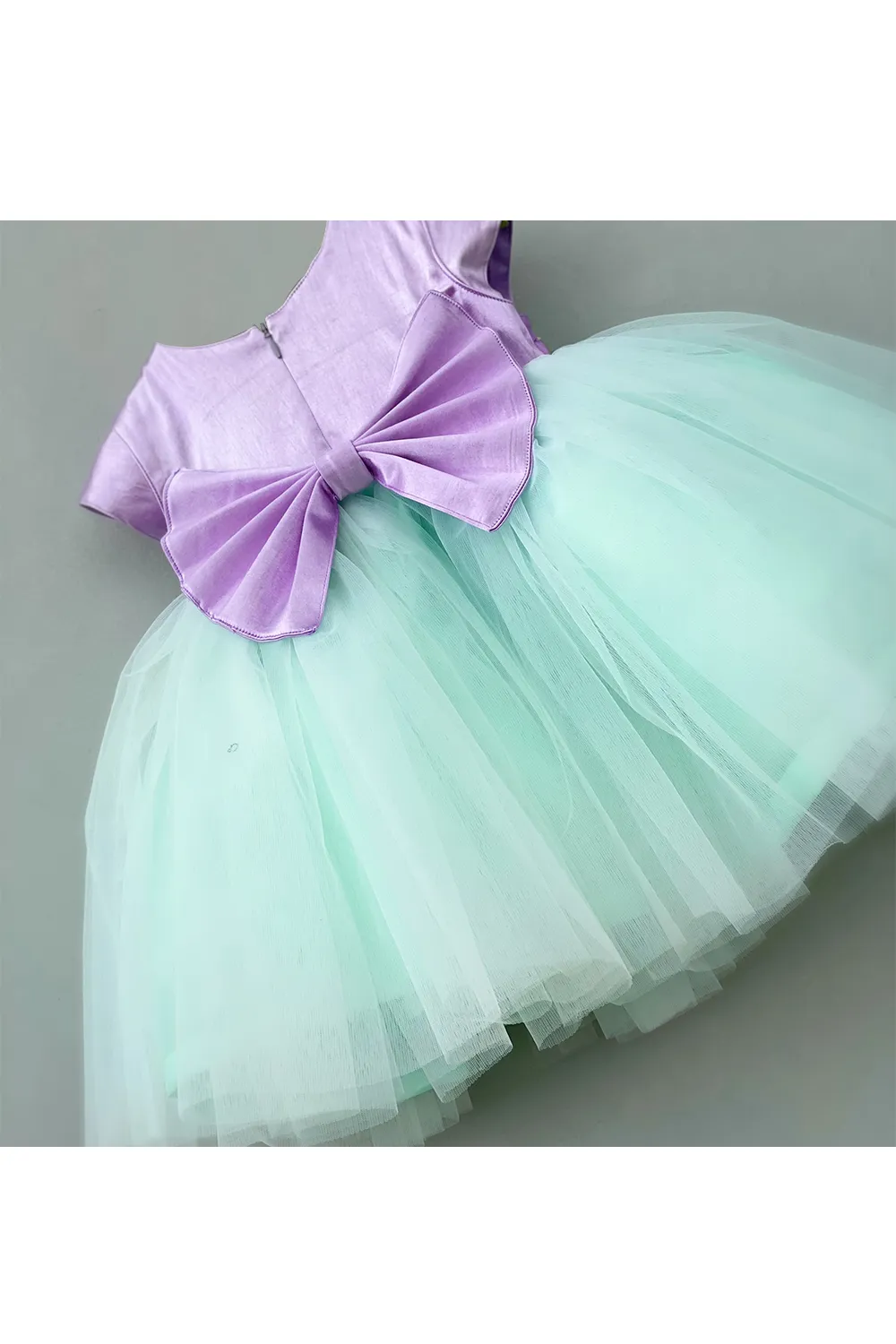 Purple pearls and cutdana sea green flares dress