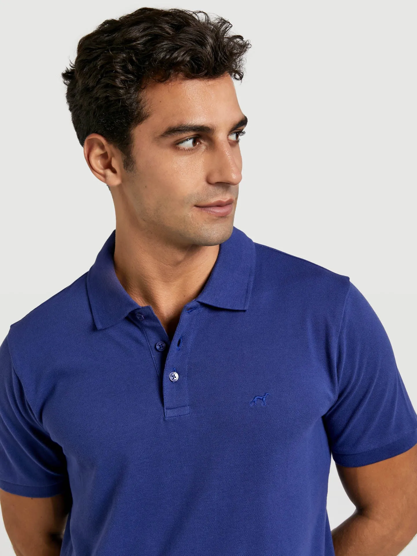 Regular fit basic piqué polo shirt