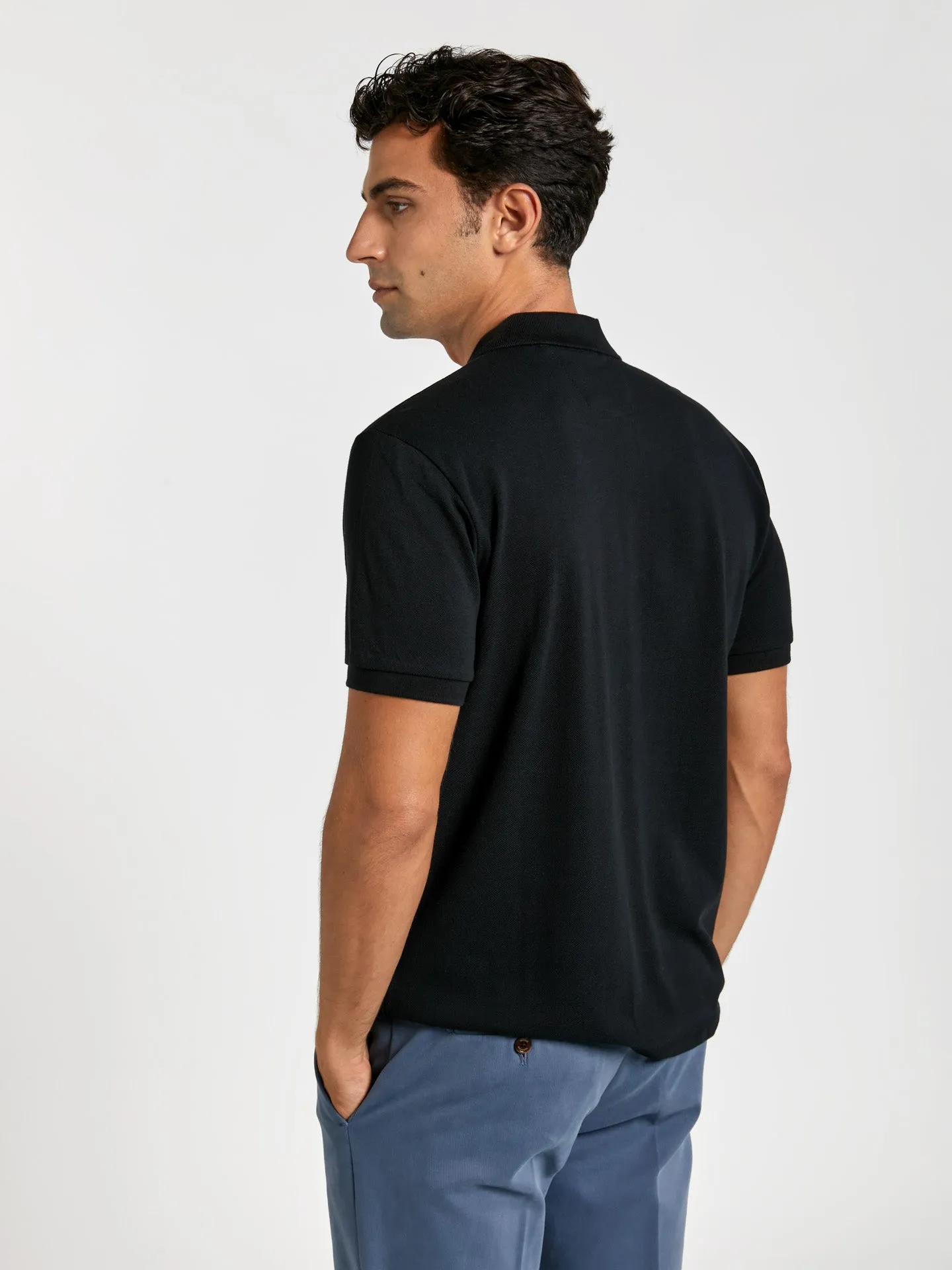 Regular fit basic piqué polo shirt