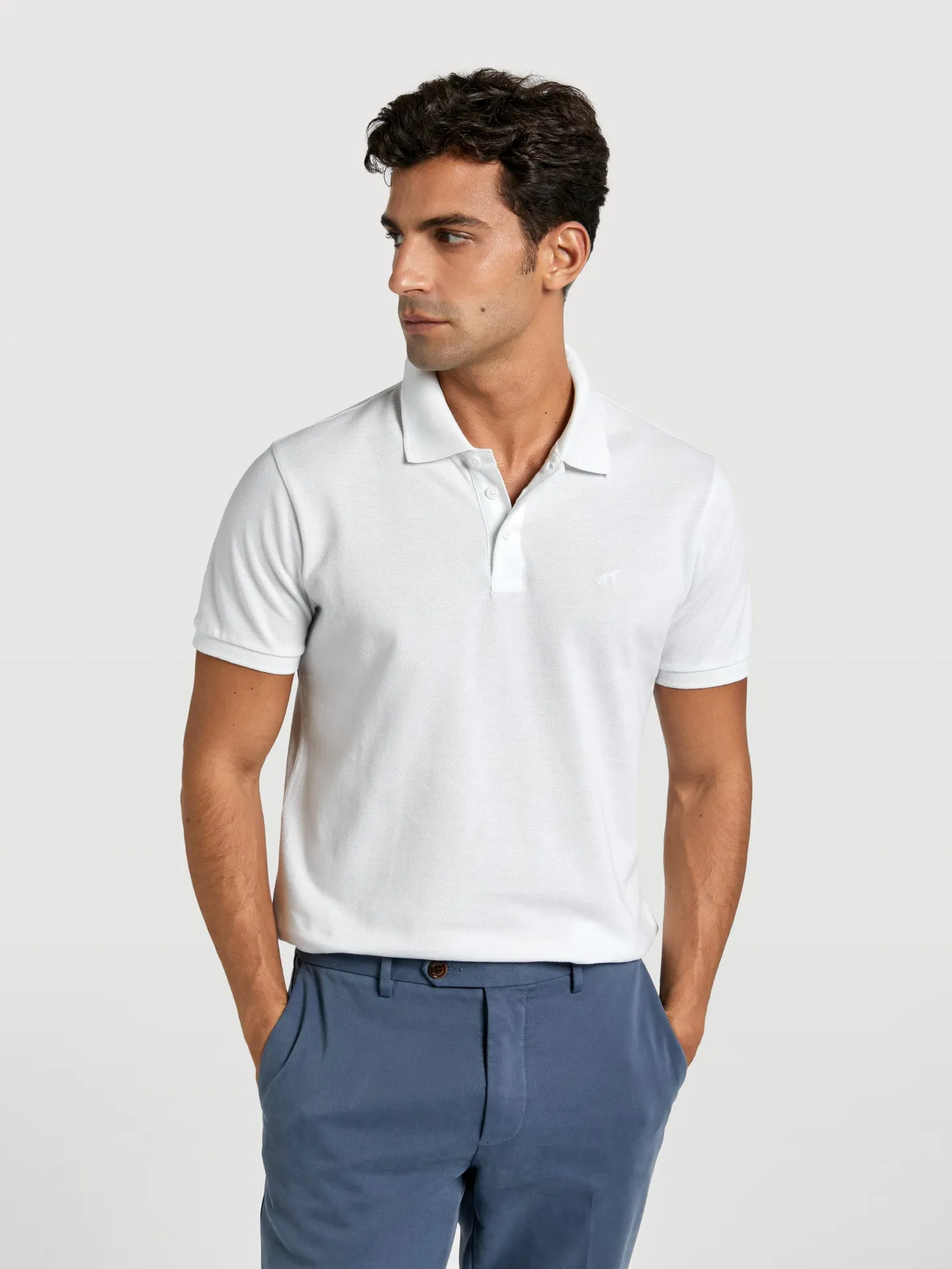 Regular fit basic piqué polo shirt